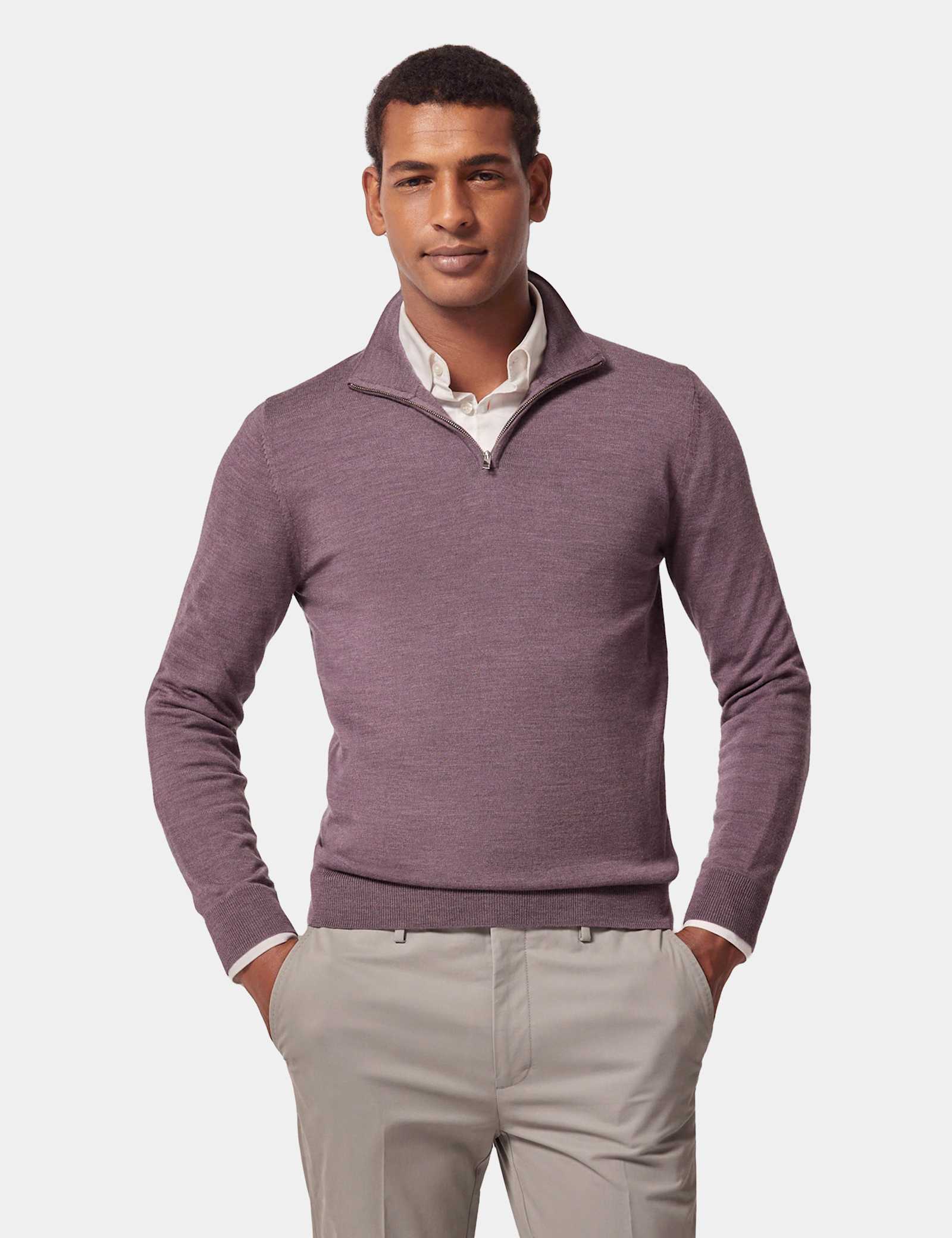 Pure Wool Half Zip Jumper - image 3