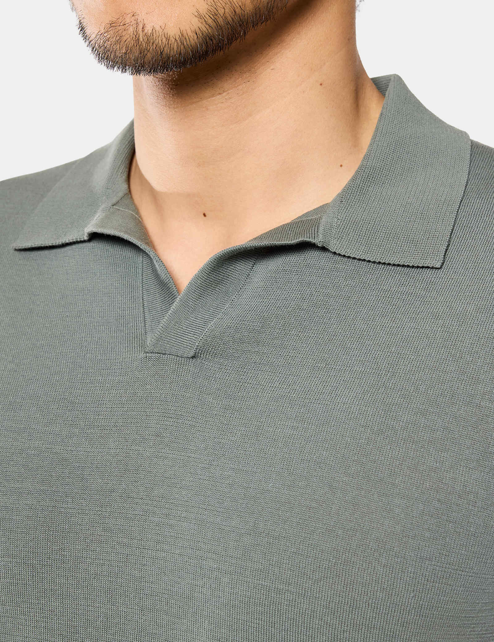 Pure Cotton Open Collar Knitted Polo Shirt - image 3