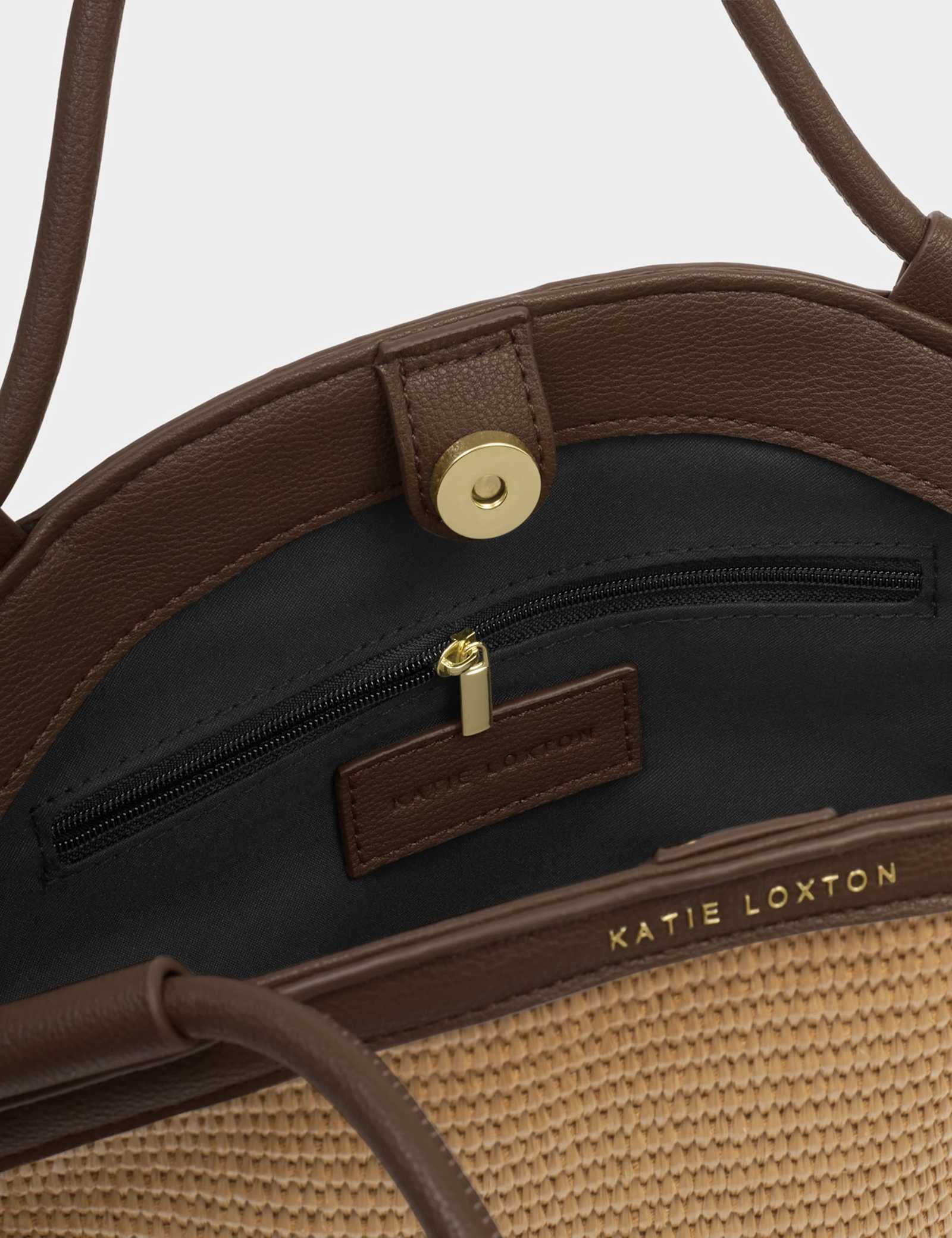 Raffia Woven Top Handle Tote Grab Bag - image 3