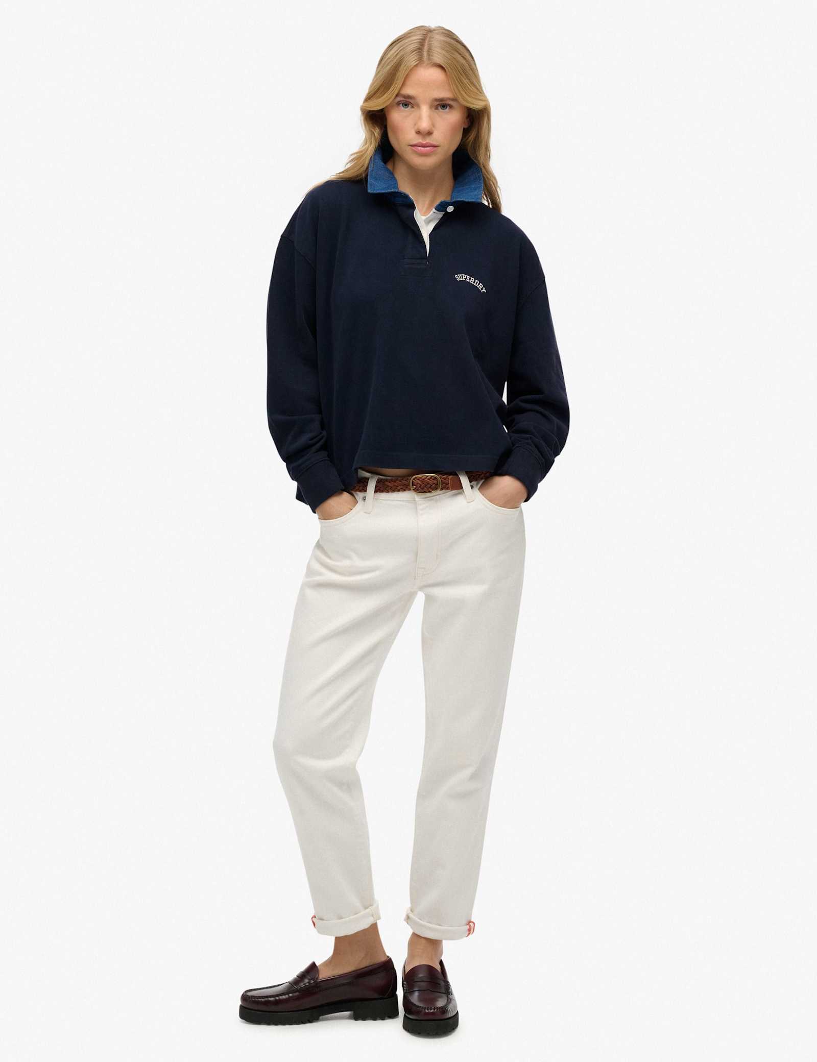 Pure Cotton Collared Oversized Rugby Shirt - image 3