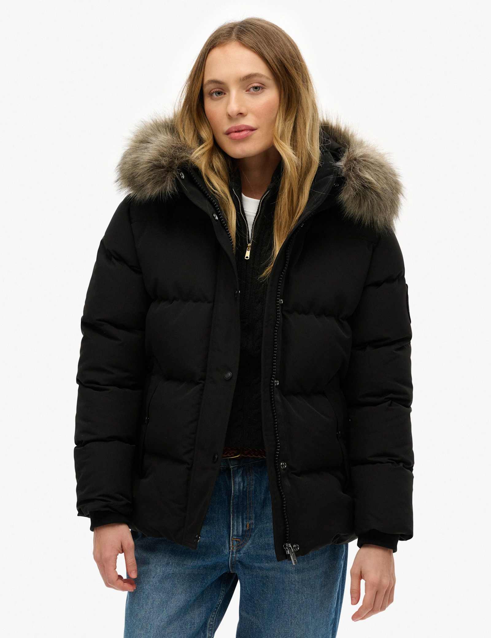 Hooded Funnel Neck Puffer Jacket - image 1