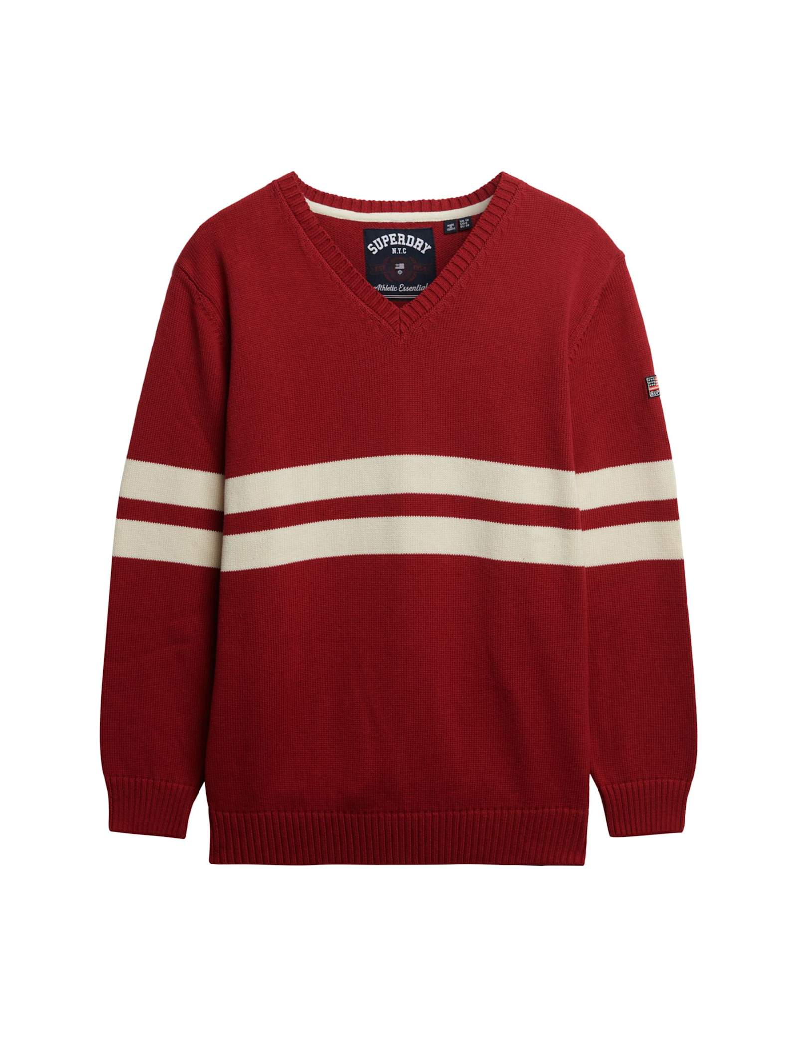 Pure Cotton Oversized Striped V-Neck Jumper - image 1