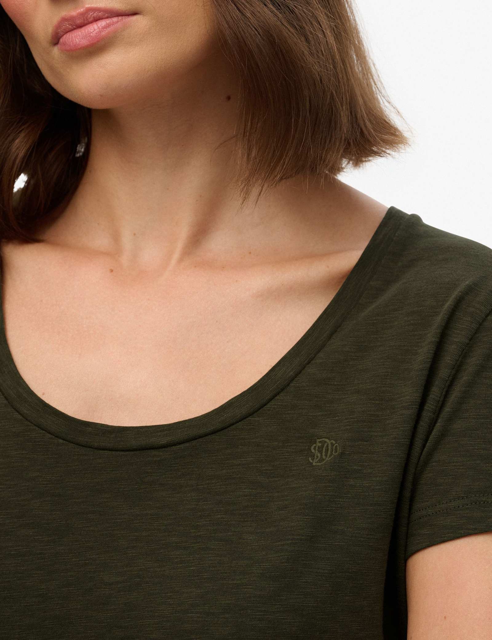 Cotton Rich Scoop Neck T-Shirt - image 1