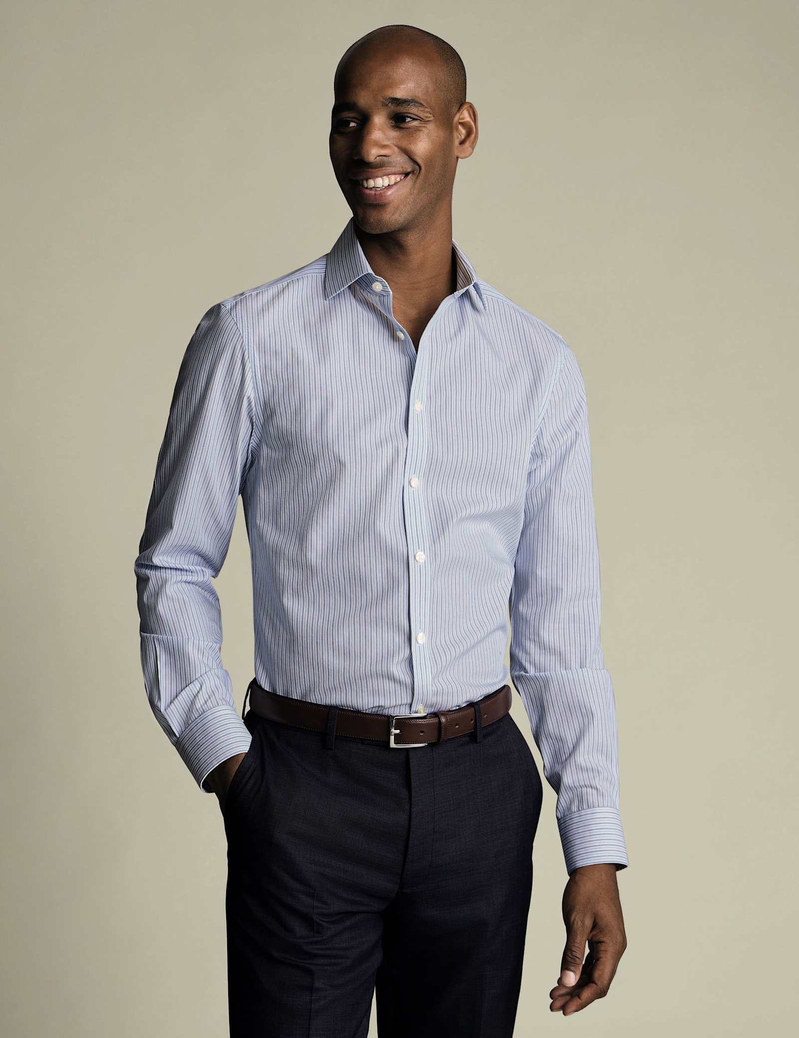 Non Iron Regular Fit Striped Pure Cotton Shirt - image 2