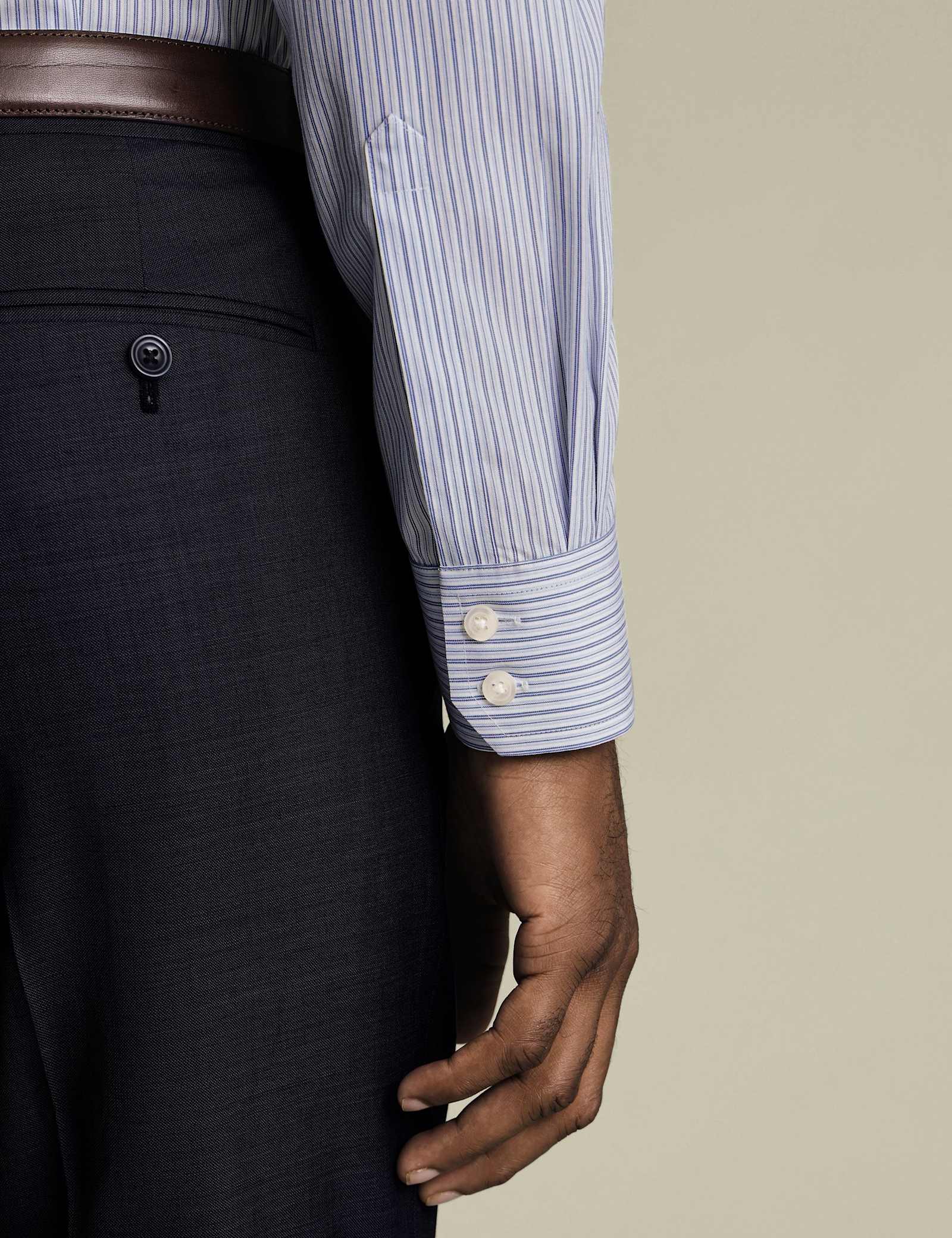 Non Iron Regular Fit Striped Pure Cotton Shirt - image 5