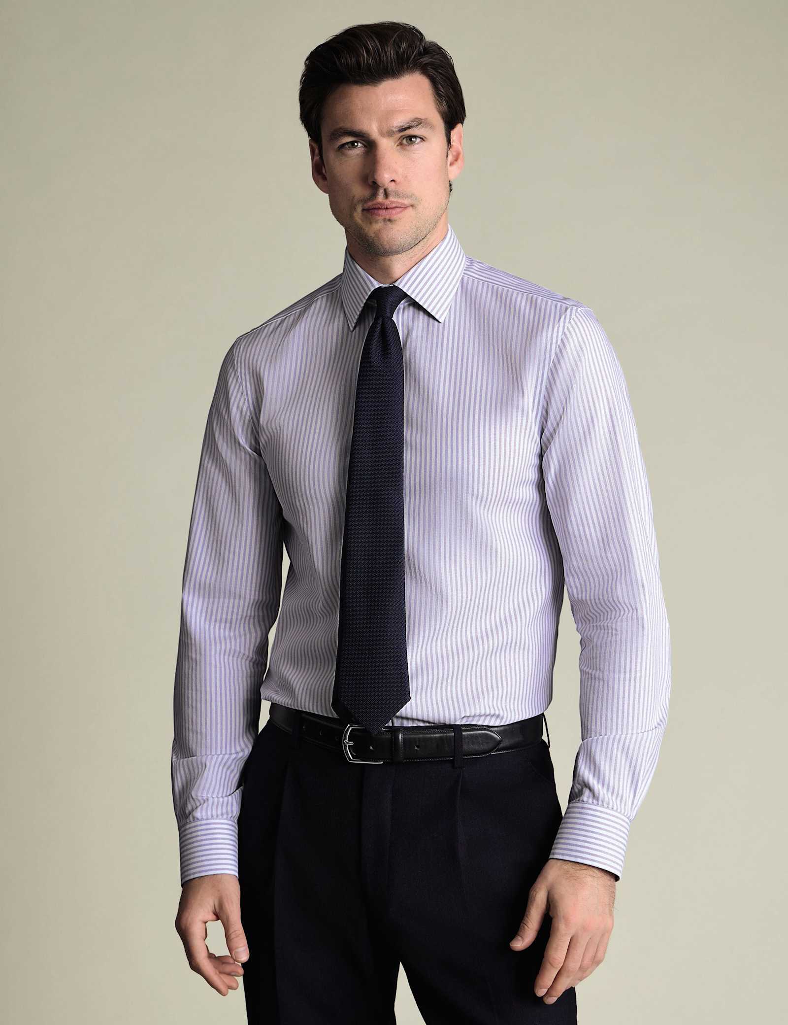 Non Iron Regular Fit Pure Cotton Striped Shirt - image 5