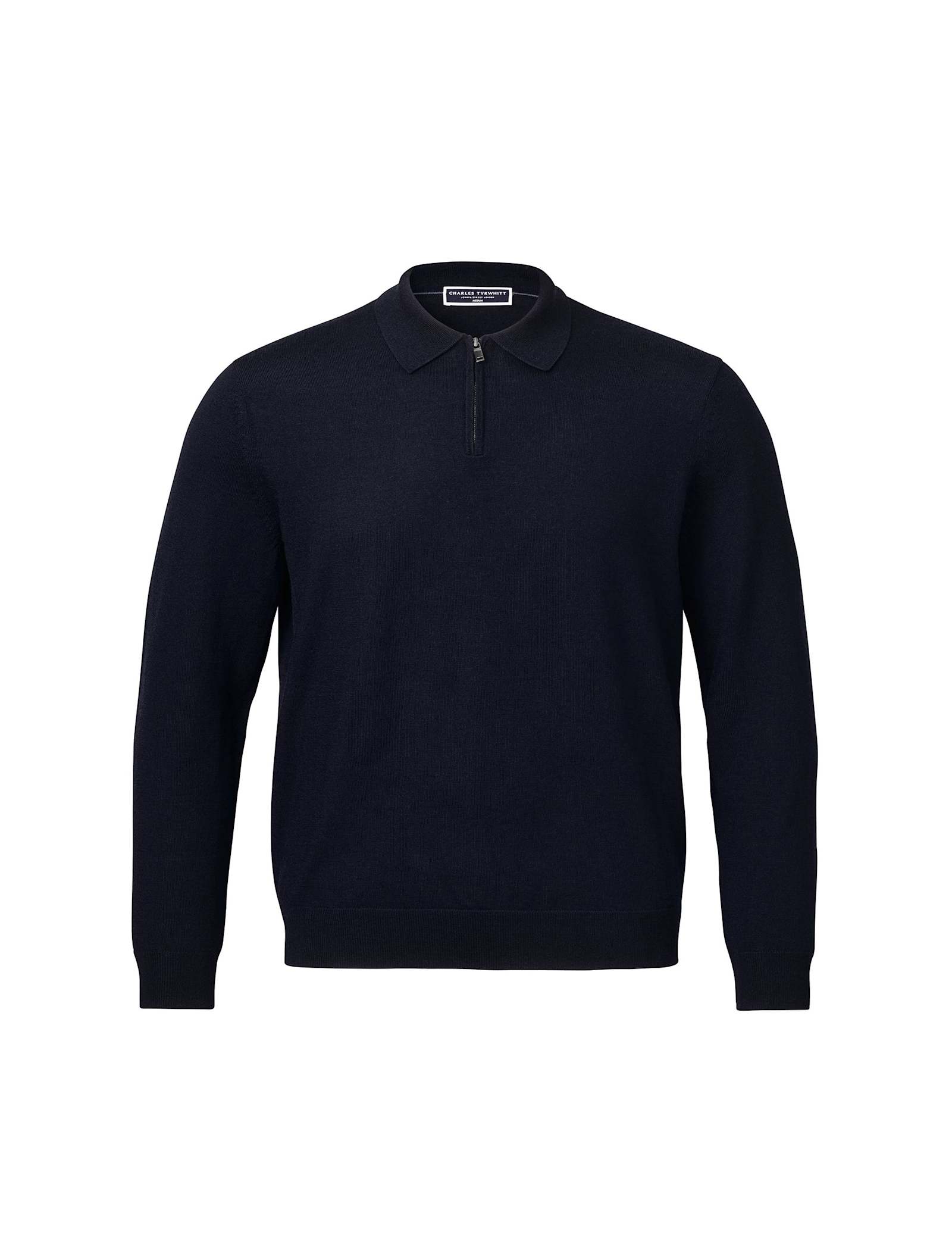 Pure Wool Half Zip Knitted Polo Shirt - image 2