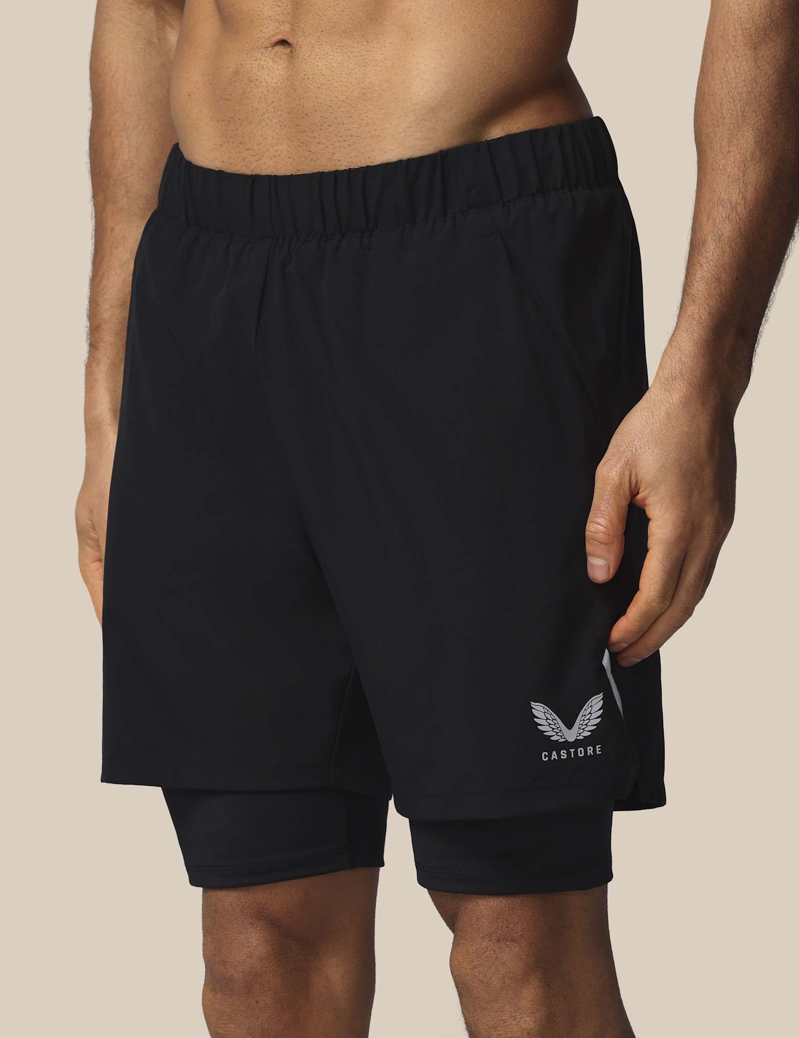 Stretch Two Layer Zip Pocket Sports Shorts - image 5
