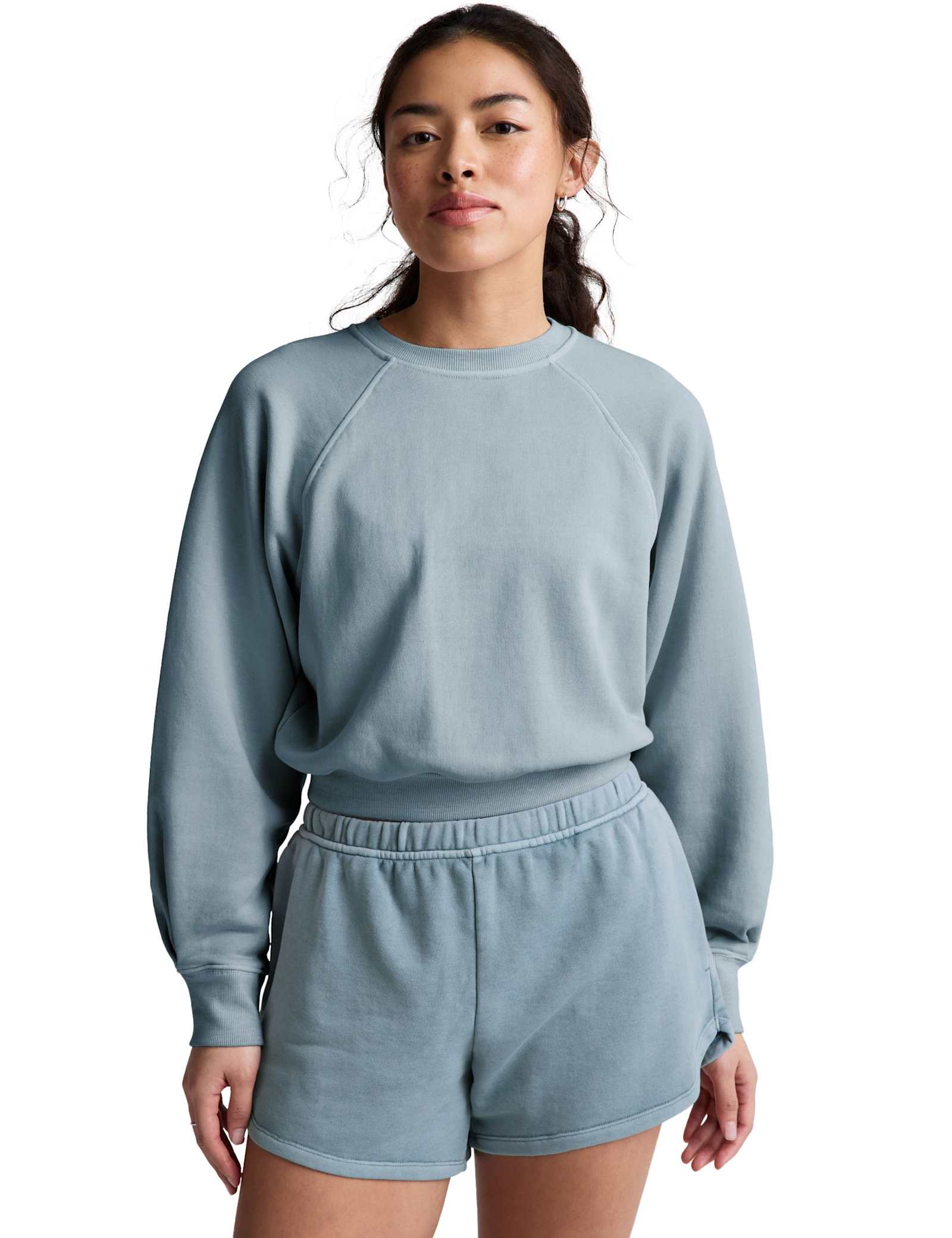 Cotton Rich Fade Out Cropped Sweatshirt - image 1