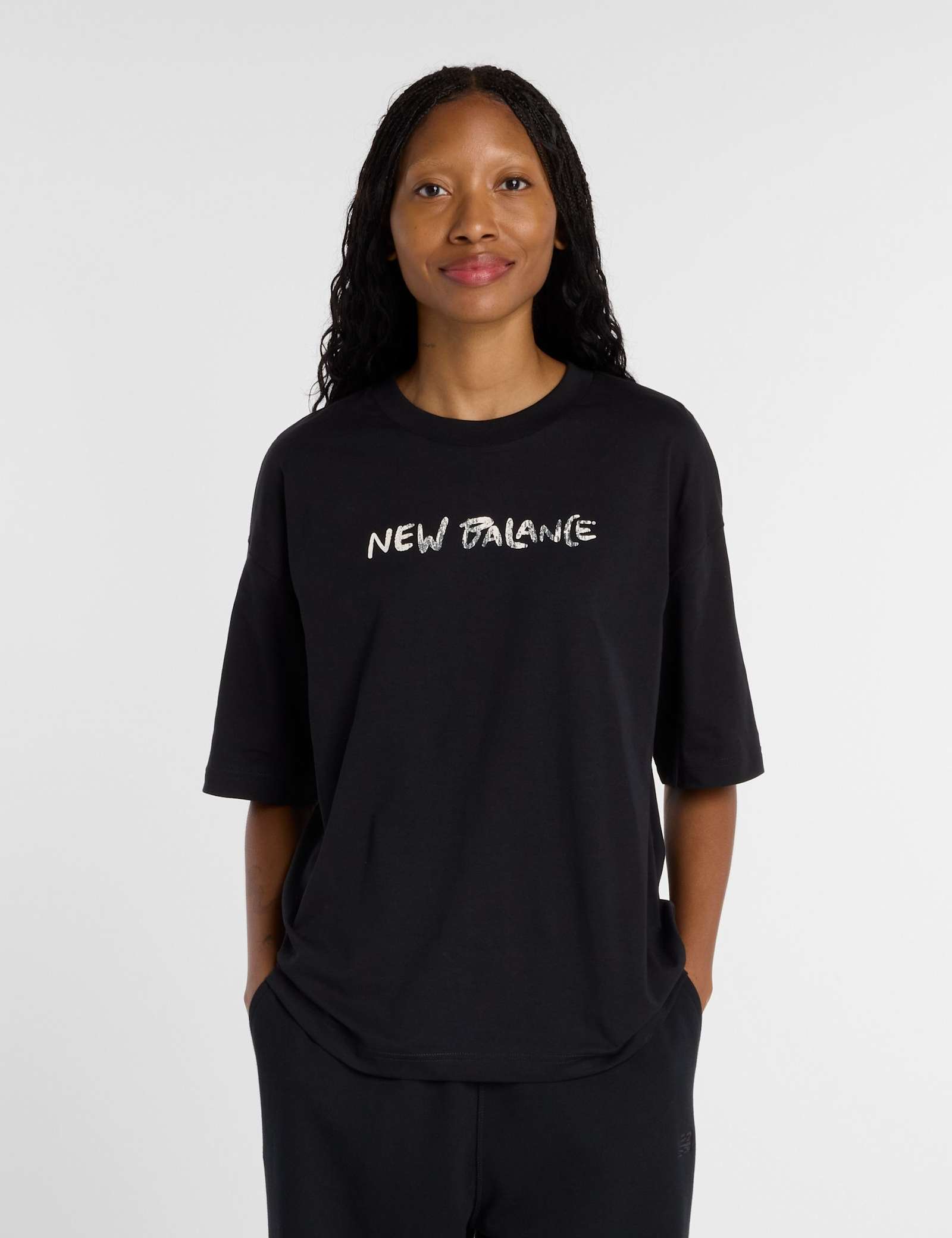Pure Cotton Oversized Script Graphic T-Shirt - image 2