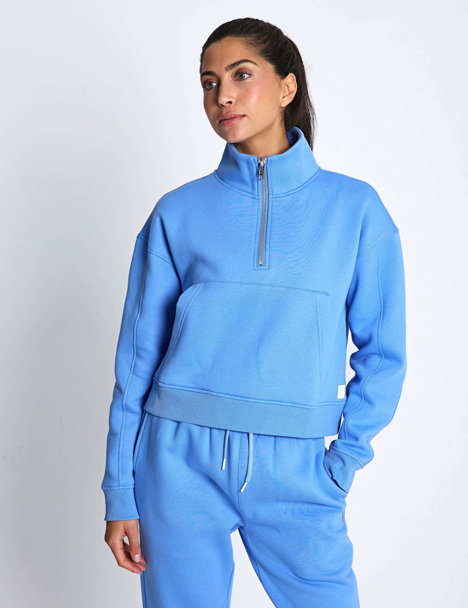 Rihanna Cotton Rich Half Zip Sweat-shirt - image 1