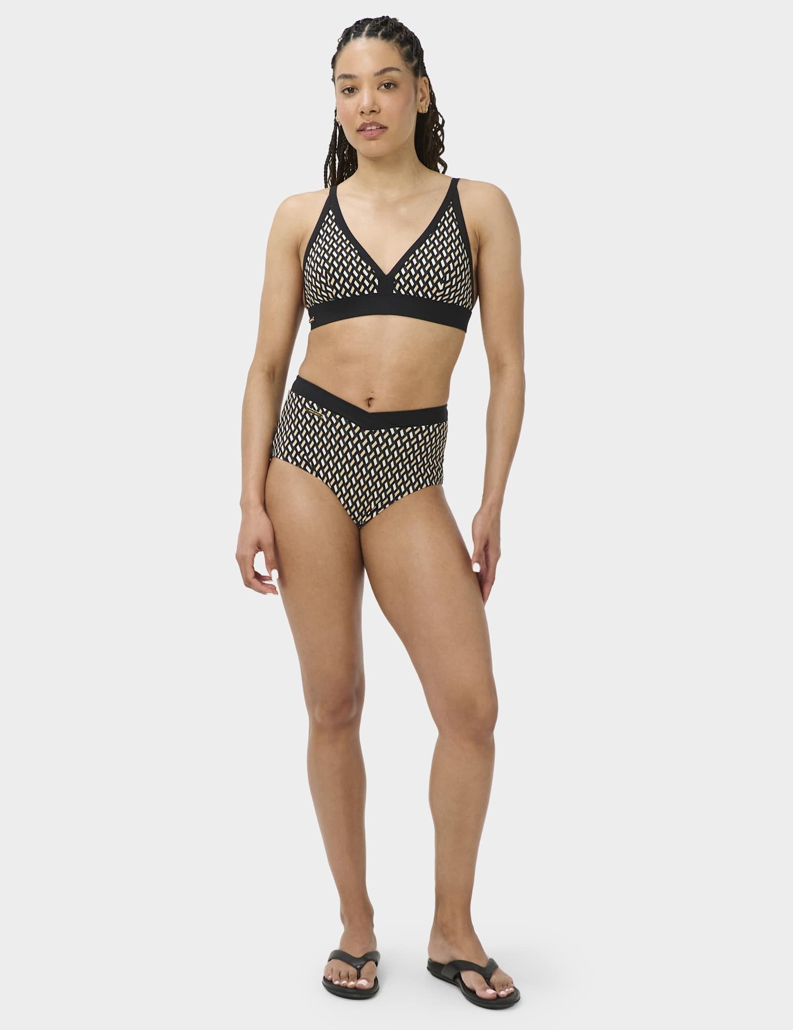 Geometric High Waisted Bikini Bottoms - image 4