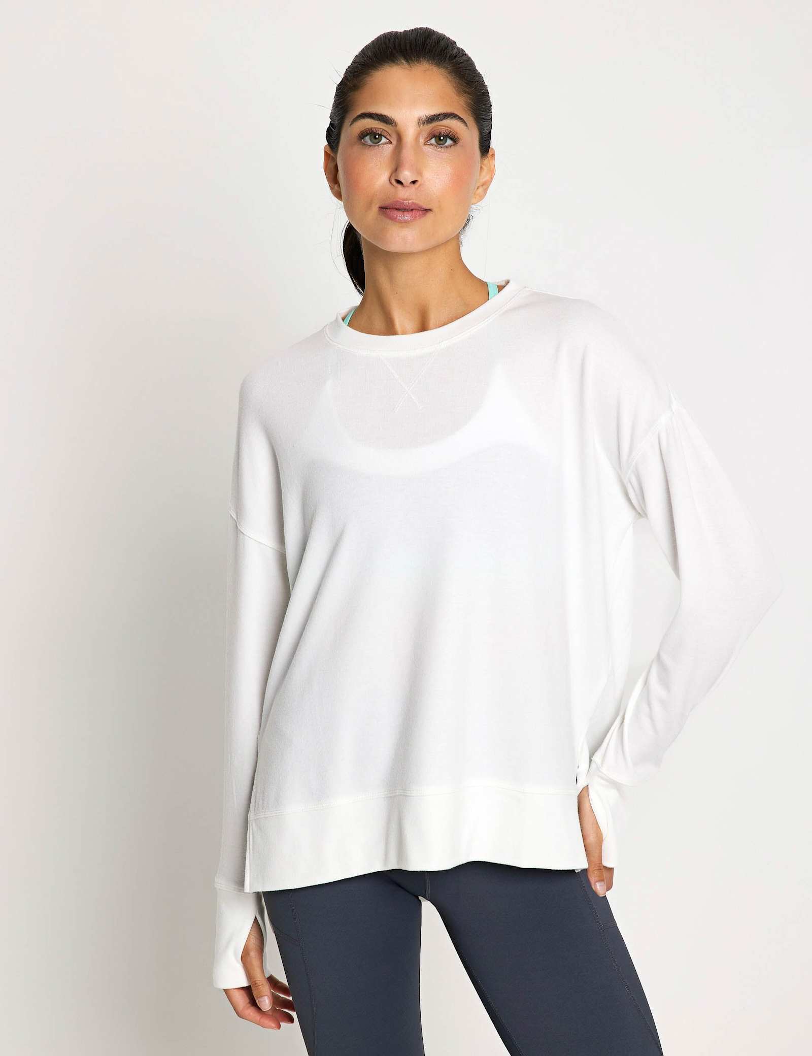 Shelby Crew Neck Step Hem Relaxed Sweat-shirt - image 4