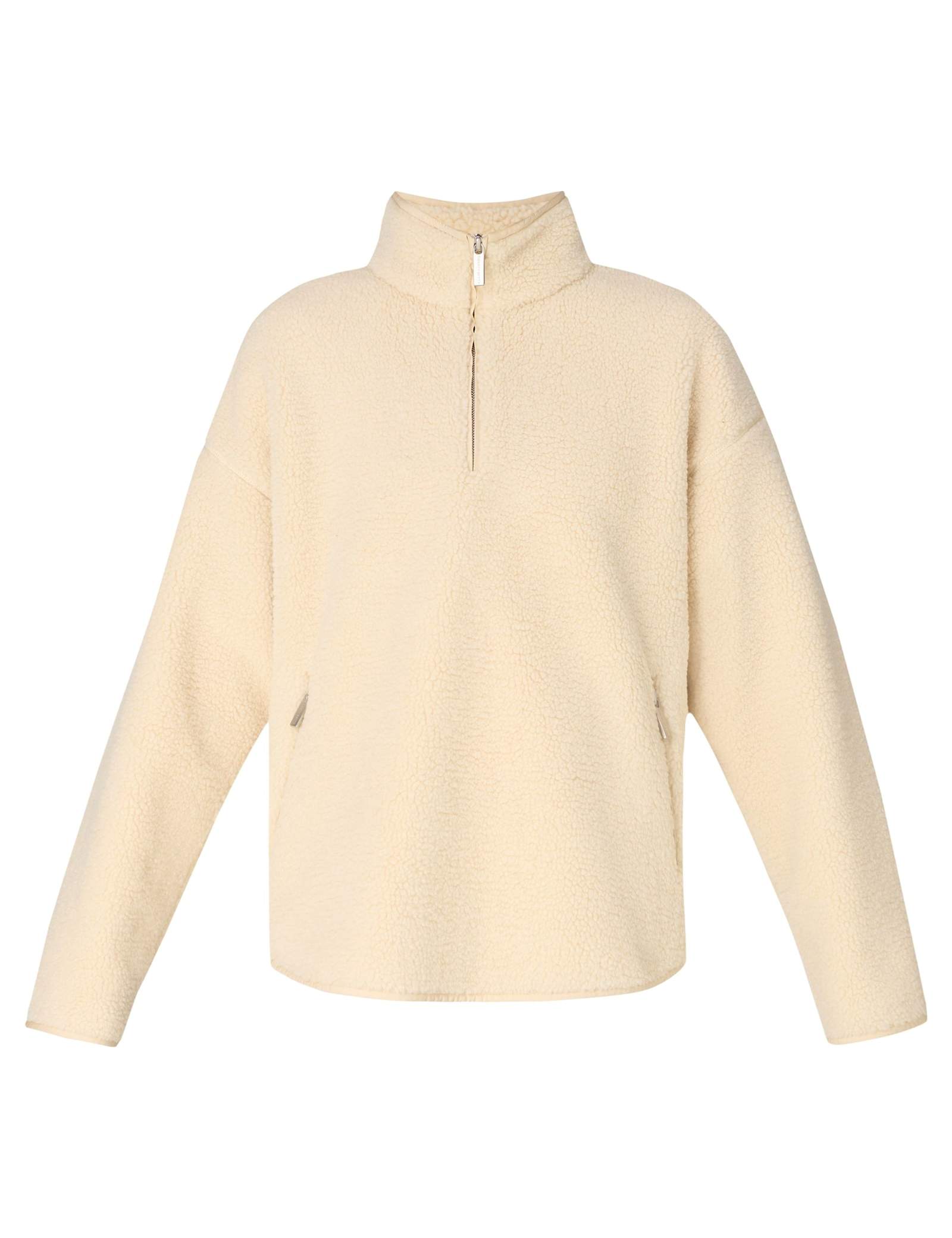 Plush Half Zip Funnel Neck Fleece Jacket - image 1