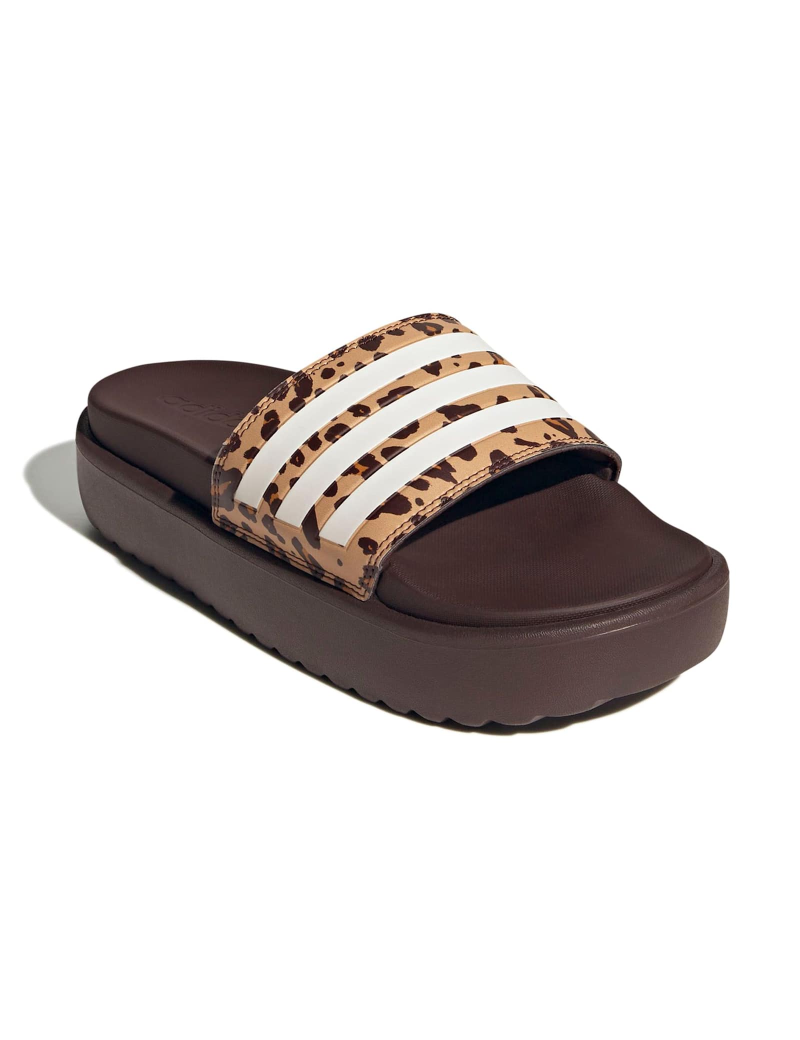 Adilette Leopard Print Flatform Sliders - image 2