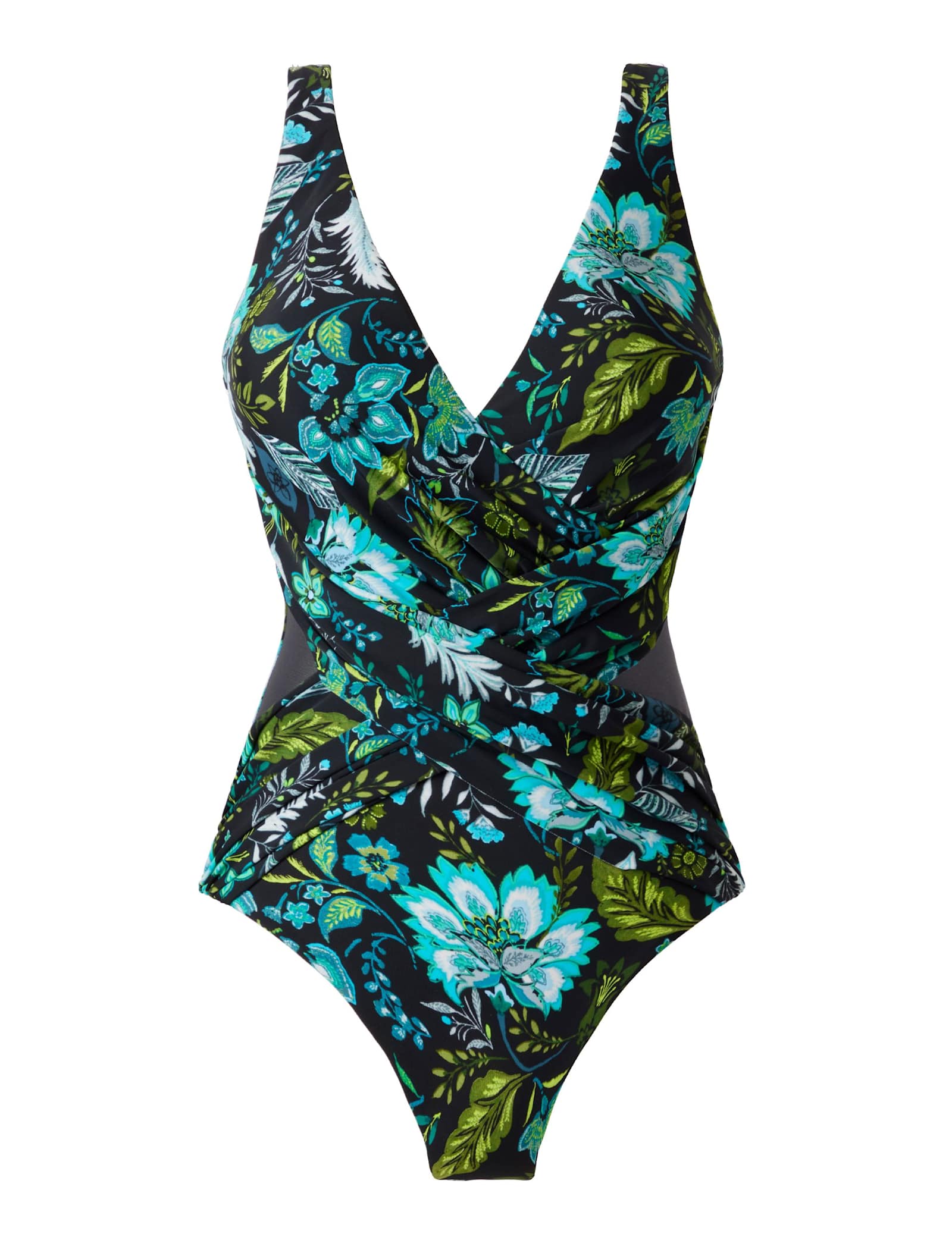 Floral Firm Control Crossover Swimsuit - image 1