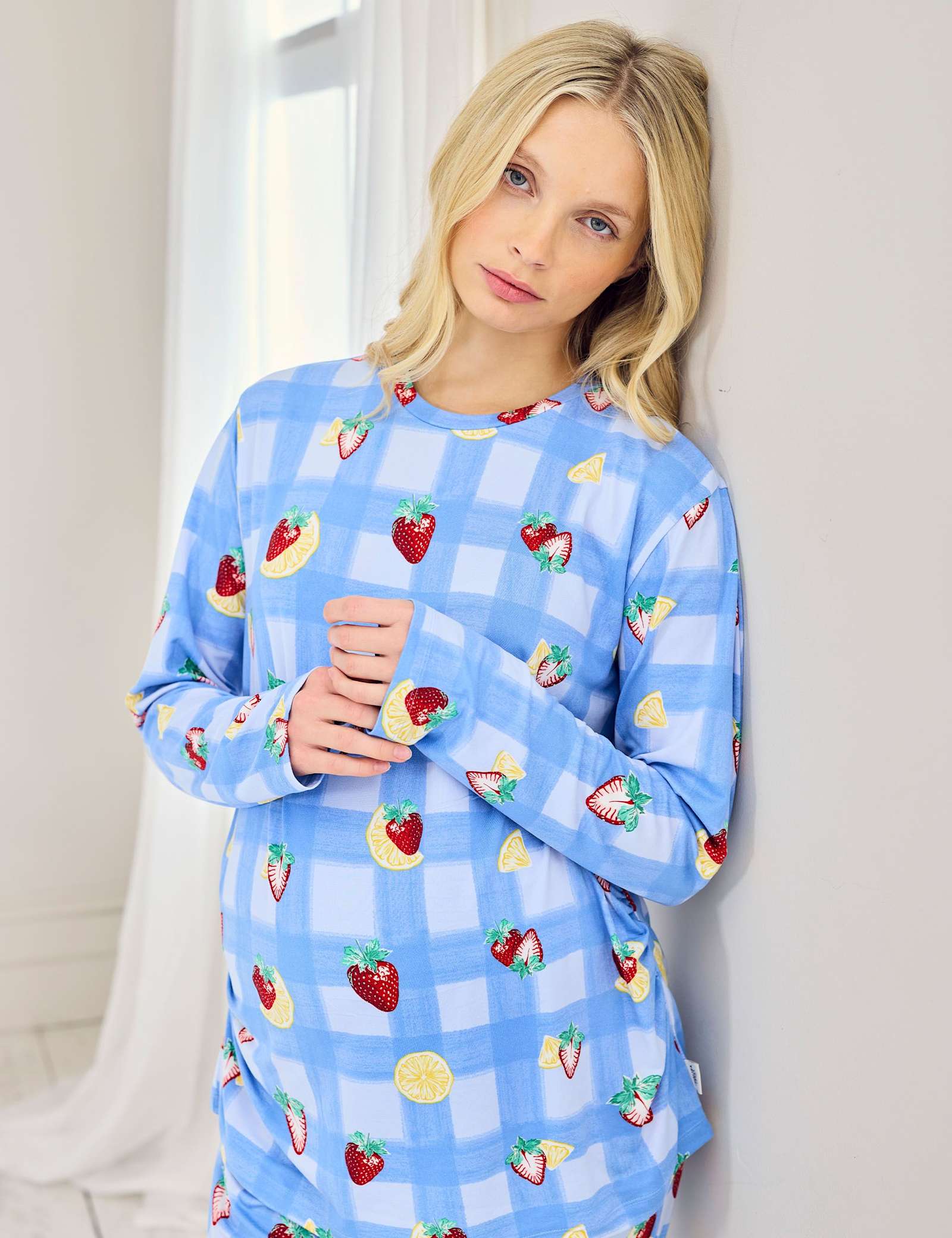 Maternity Fruit Print Crew Neck Pyjama Set - image 5