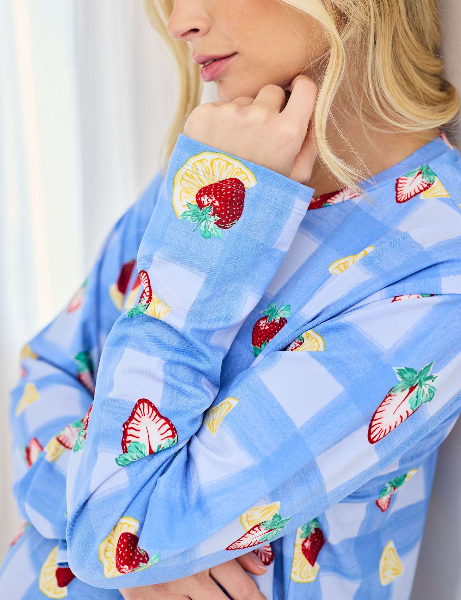 Maternity Fruit Print Crew Neck Pyjama Set - image 4