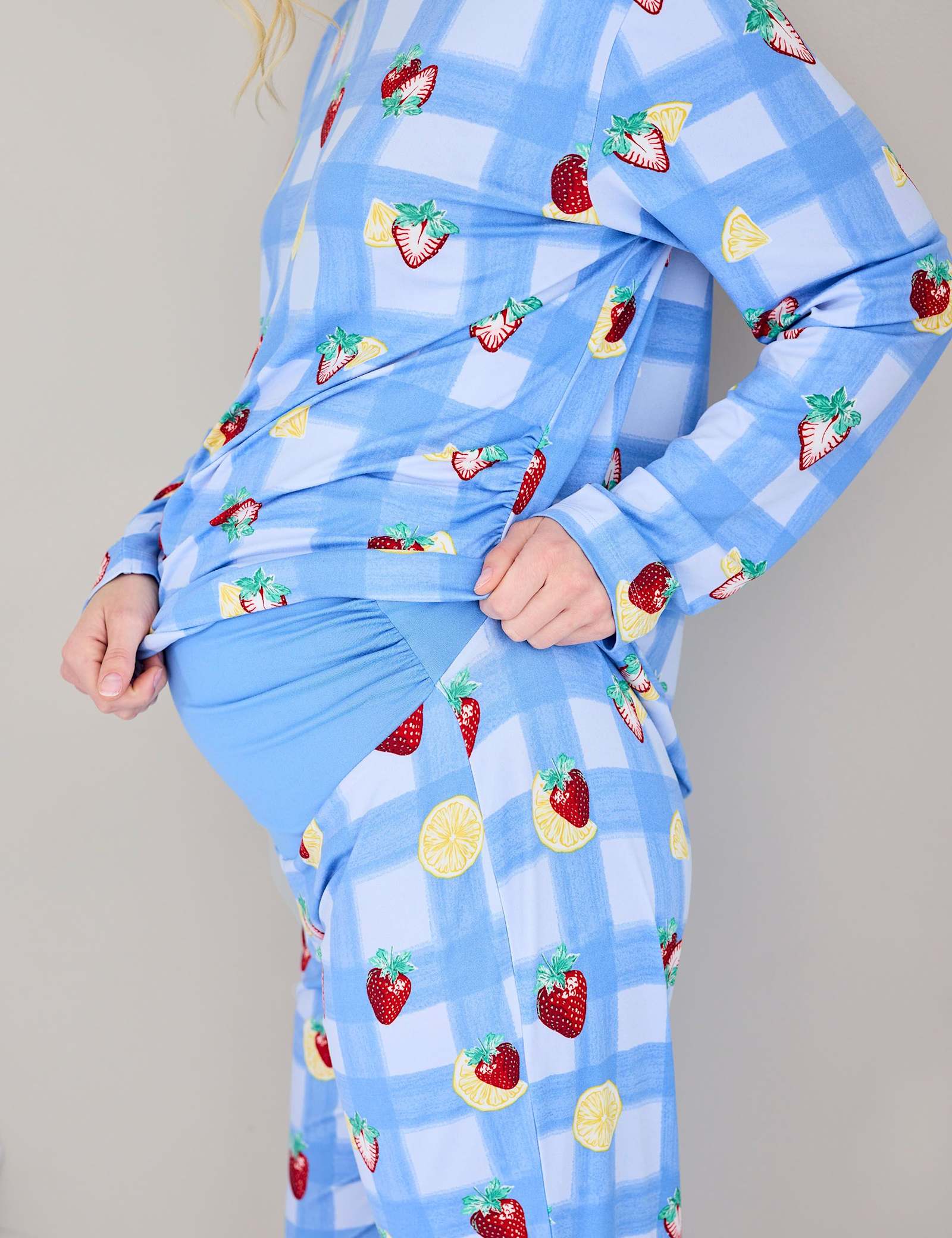 Maternity Fruit Print Crew Neck Pyjama Set - image 3