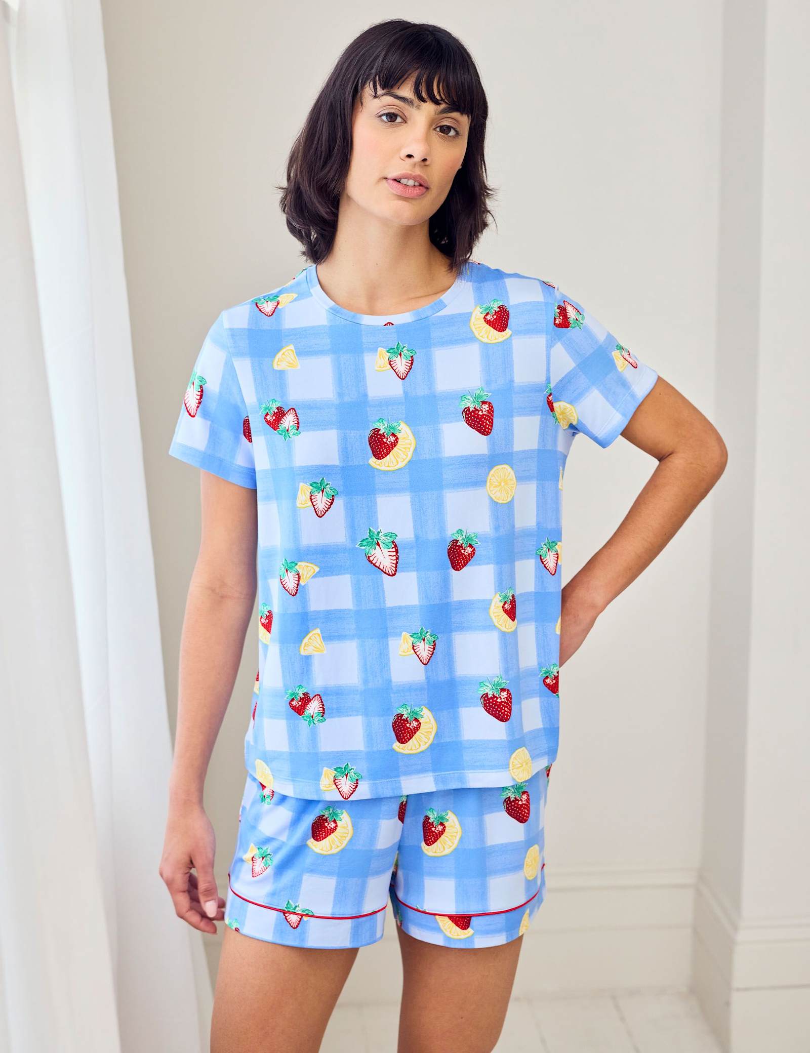 Fruit Print Shortie Crew Neck Pyjama Set - image 5