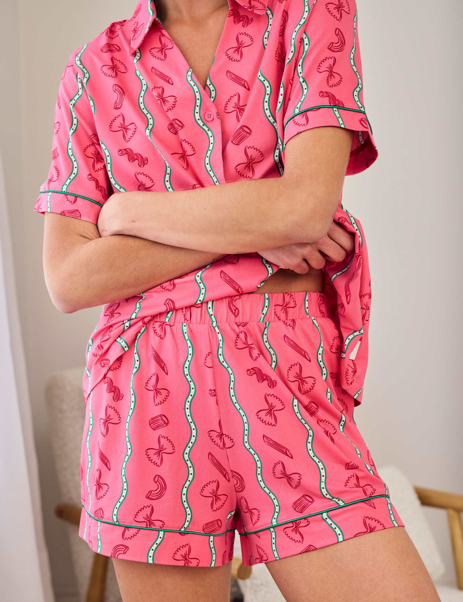 Pasta Print Shortie Pyjama Set - image 2