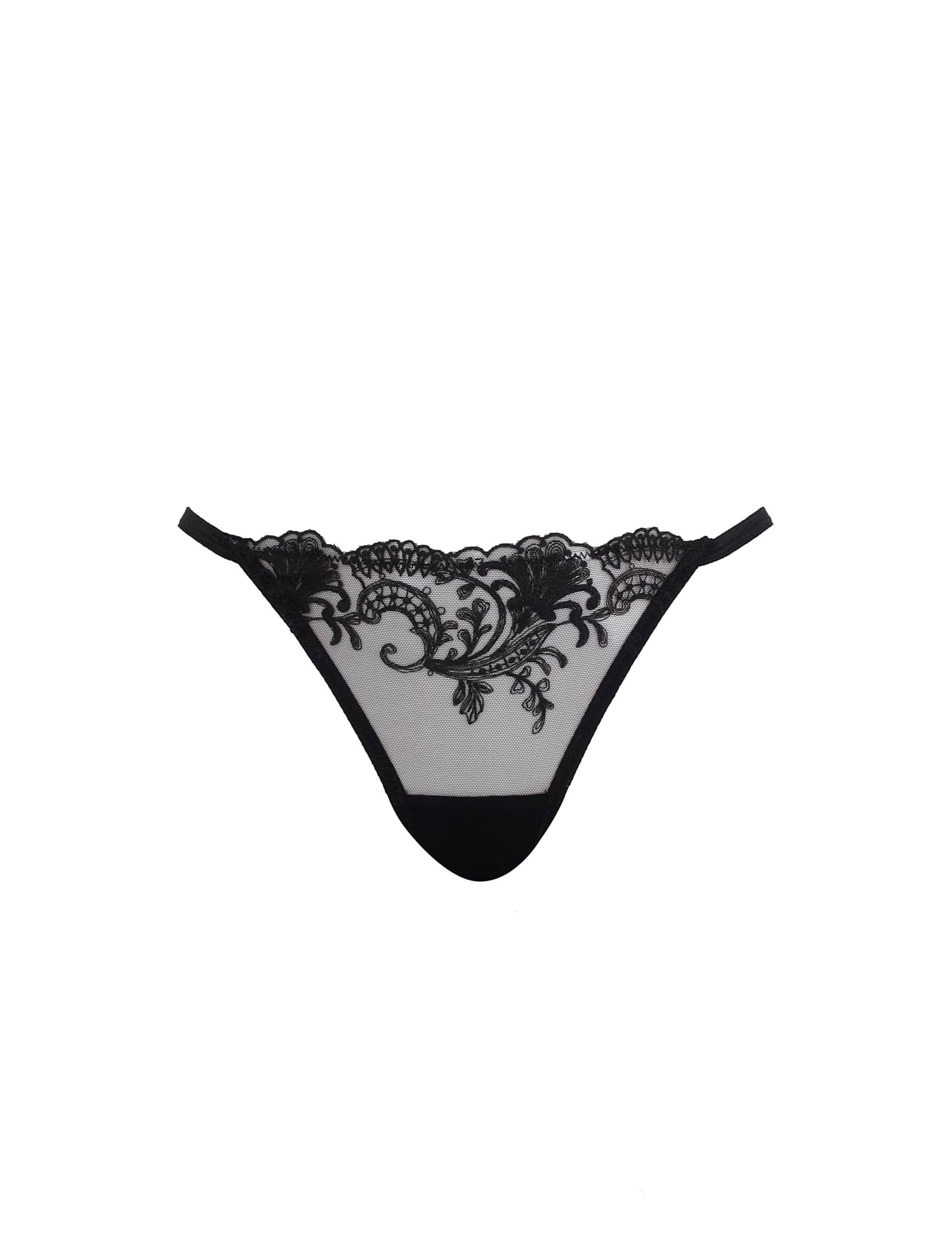 Marseille Embroidered Mesh Thong - image 1