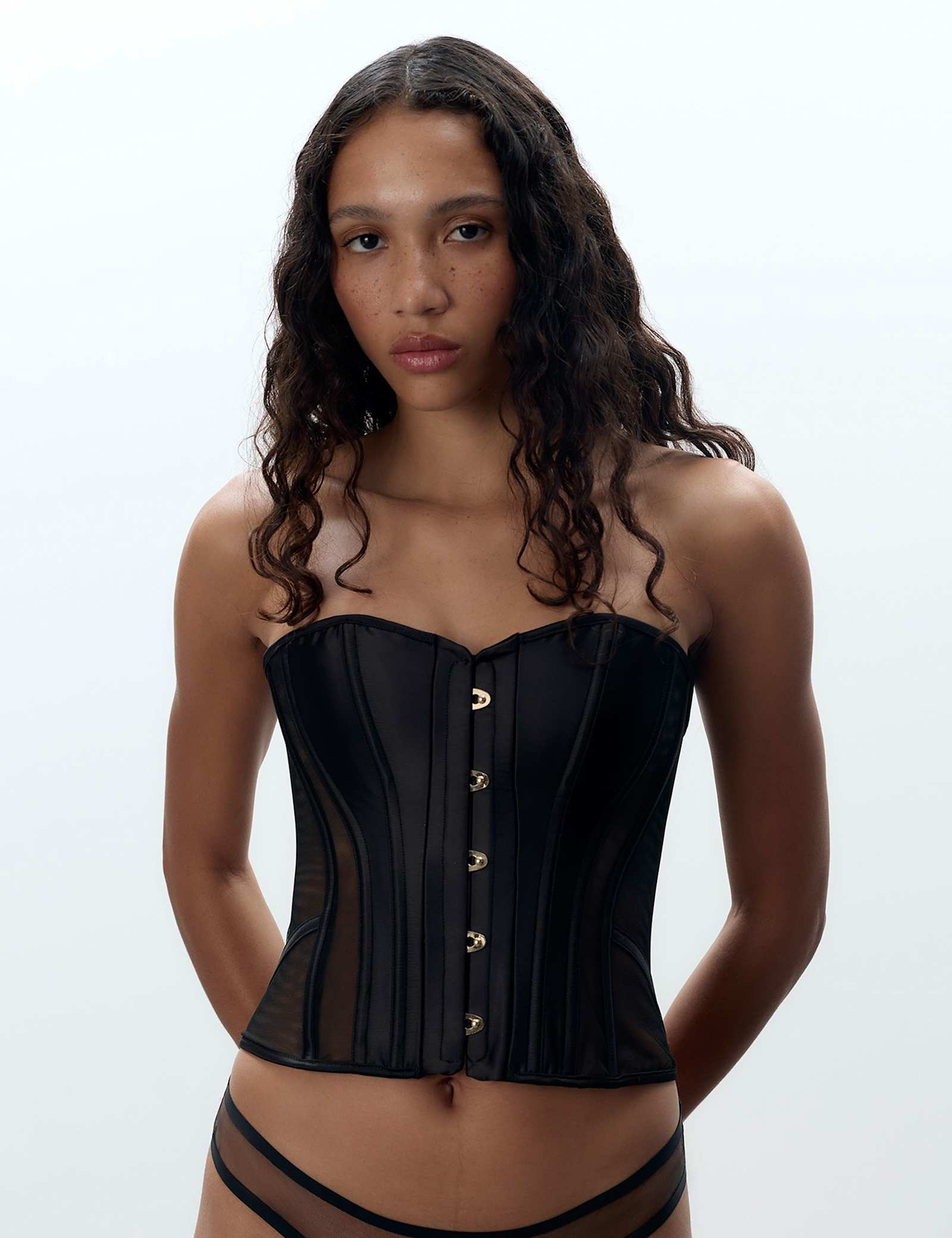 Ana Strapless Mesh Panel Corset - image 2