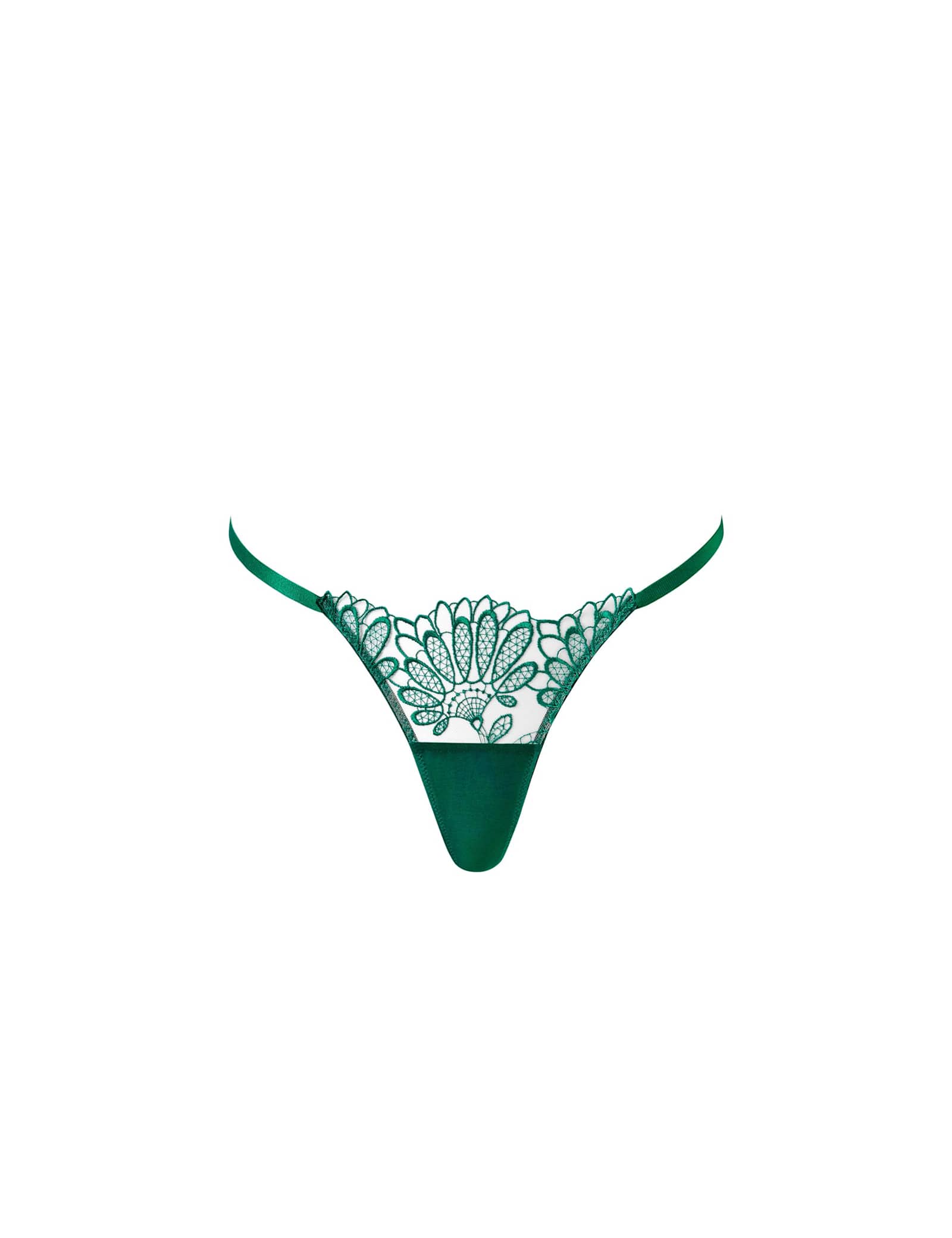 Amaris Embroidered Sheer Thong - image 1