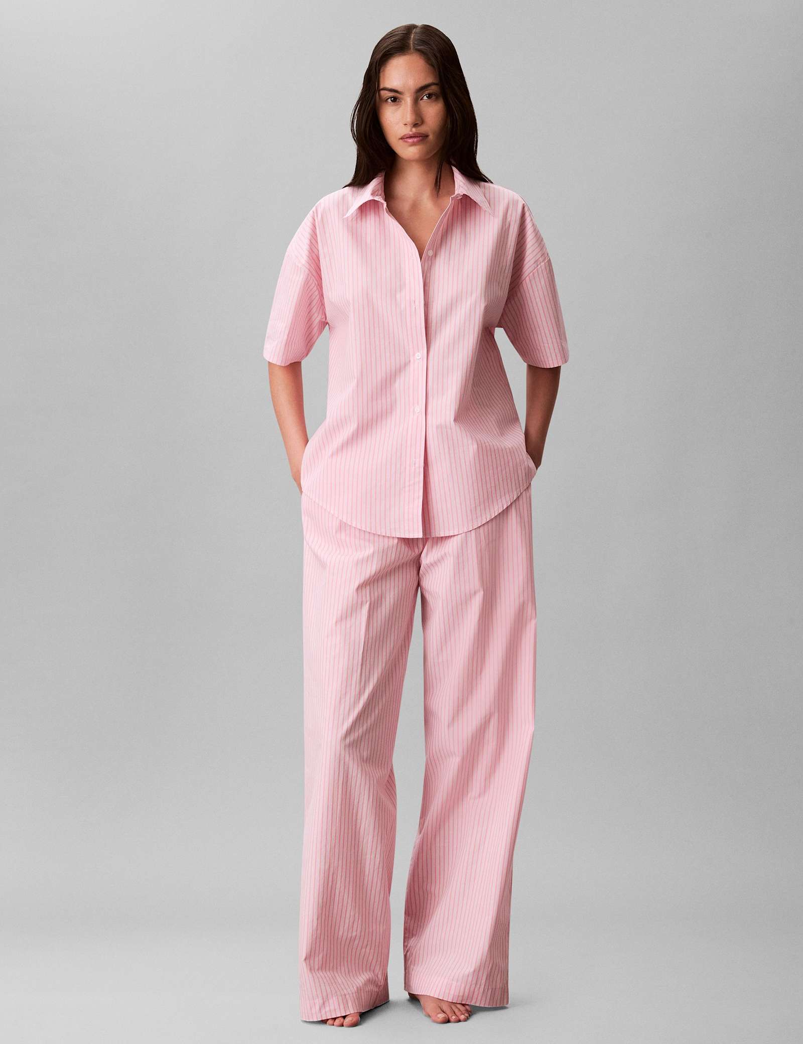 Pure Cotton Poplin Striped Pyjama Set - image 2