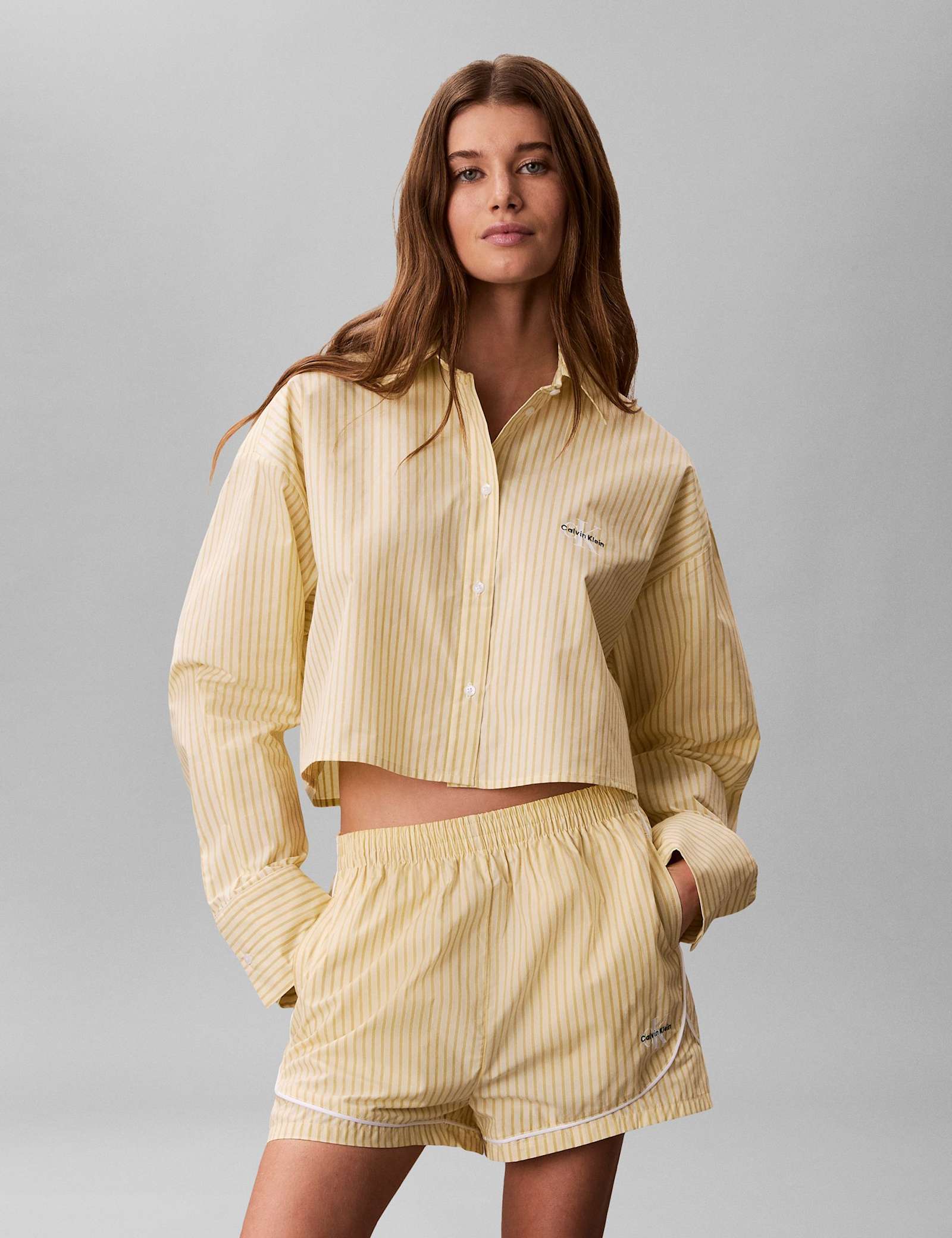 Cotton Poplin Cropped Pyjama Shirt - image 2