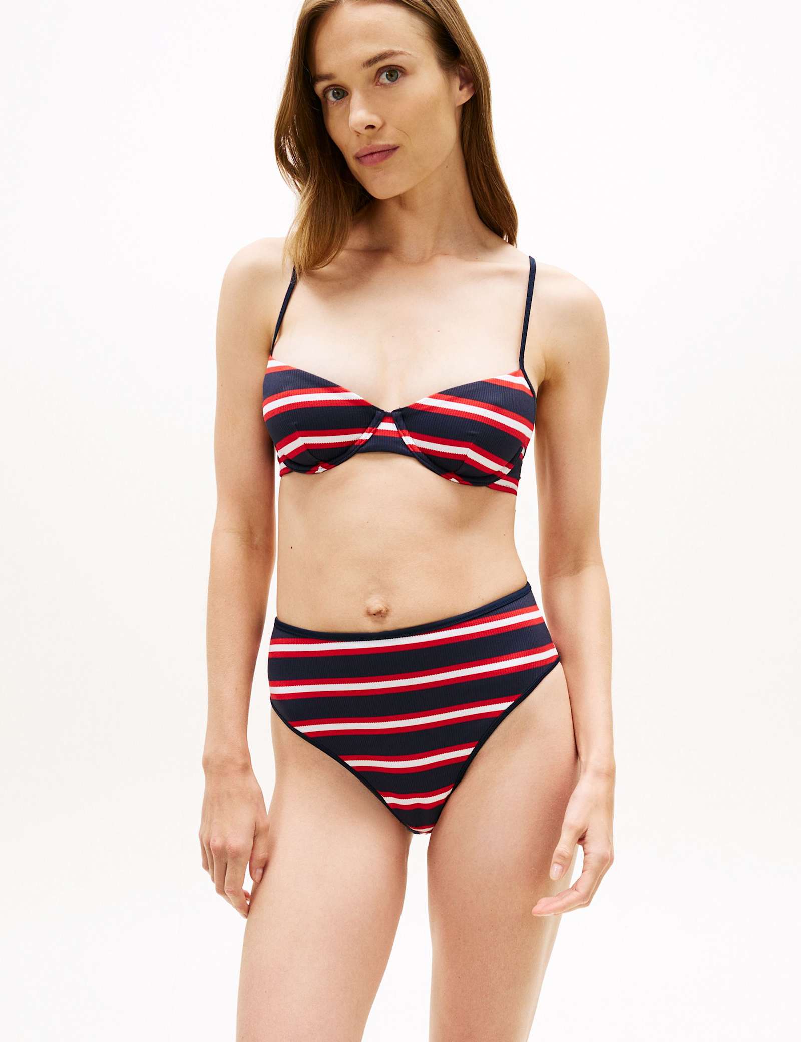 Striped High Waisted Bikini Bottoms - image 5