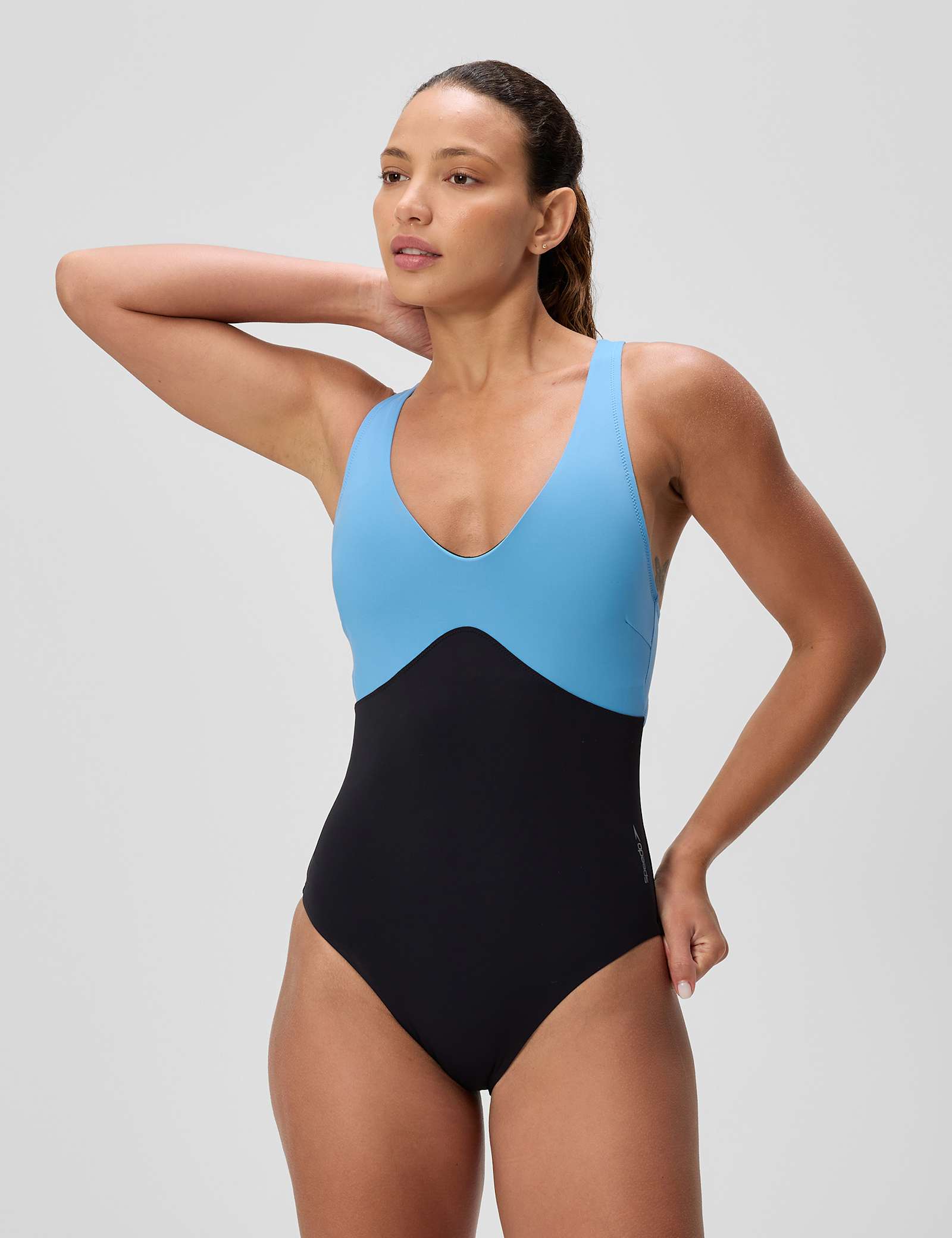 Sculpture Colour Block Scoop Neck Swimsuit - image 1