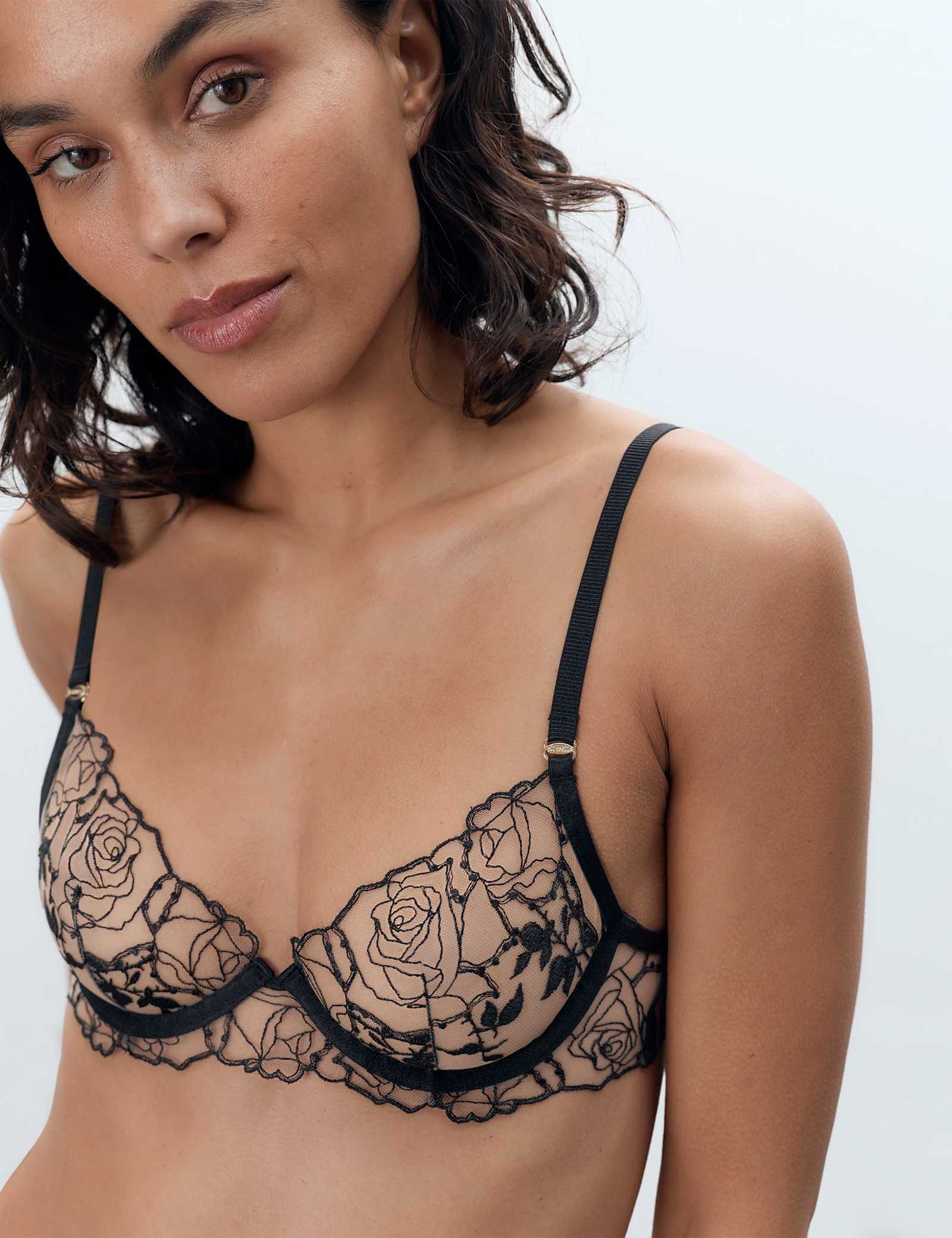 Rosalie Embroidered Wired Plunge Bra (B-DD) - image 3