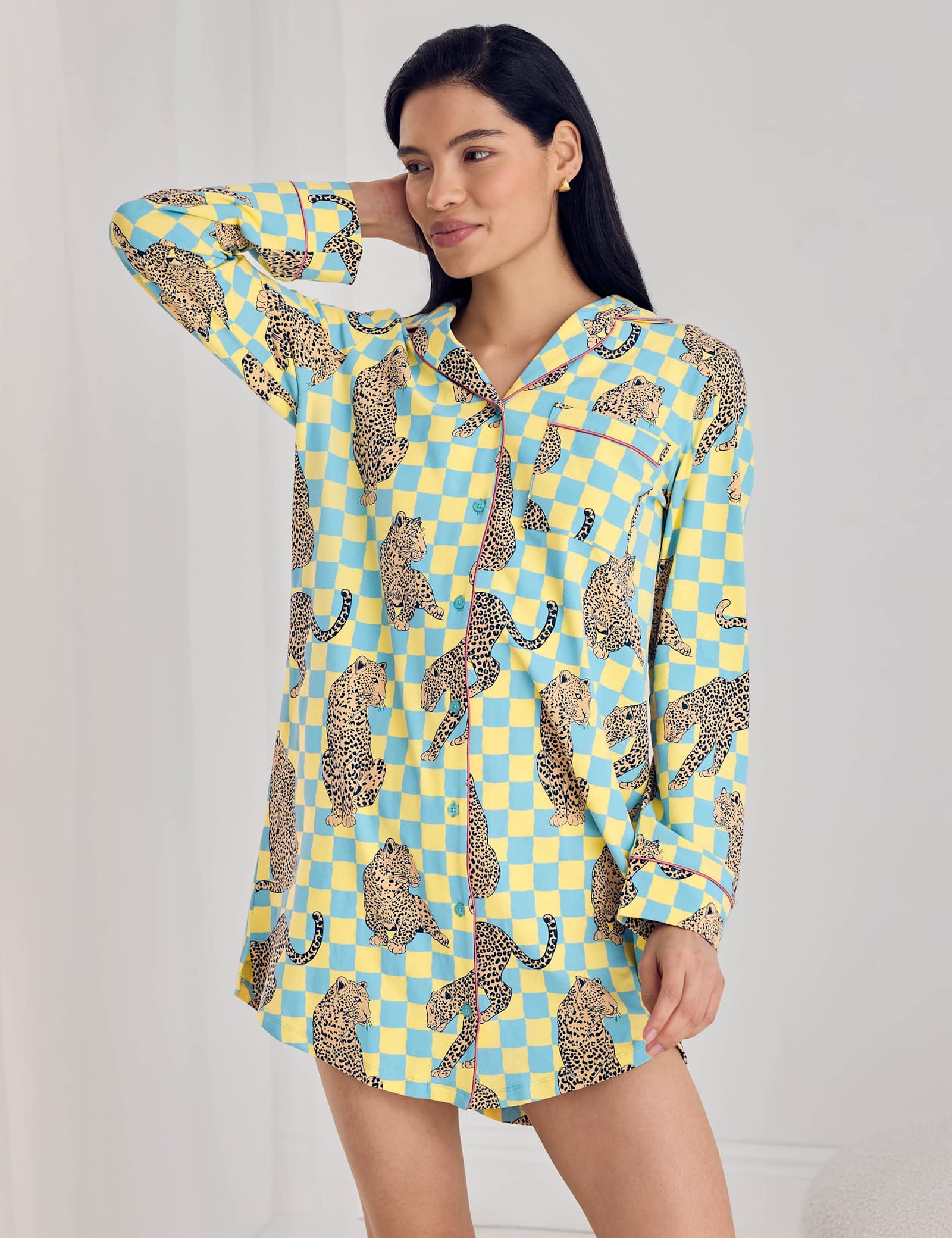Cotton Rich Checked Nightshirt - image 4