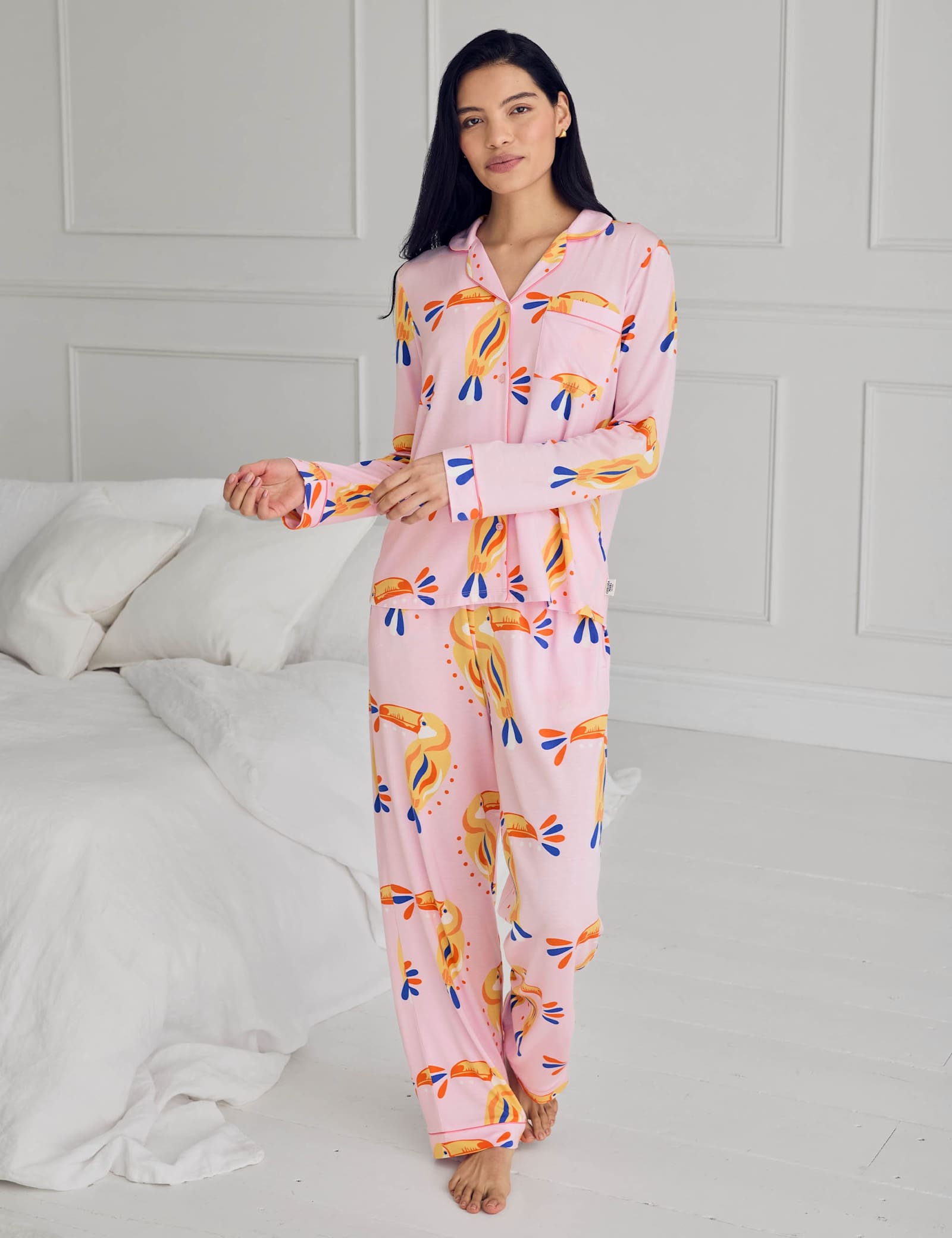 Modal Rich Toucan Print Pyjama Set - image 1