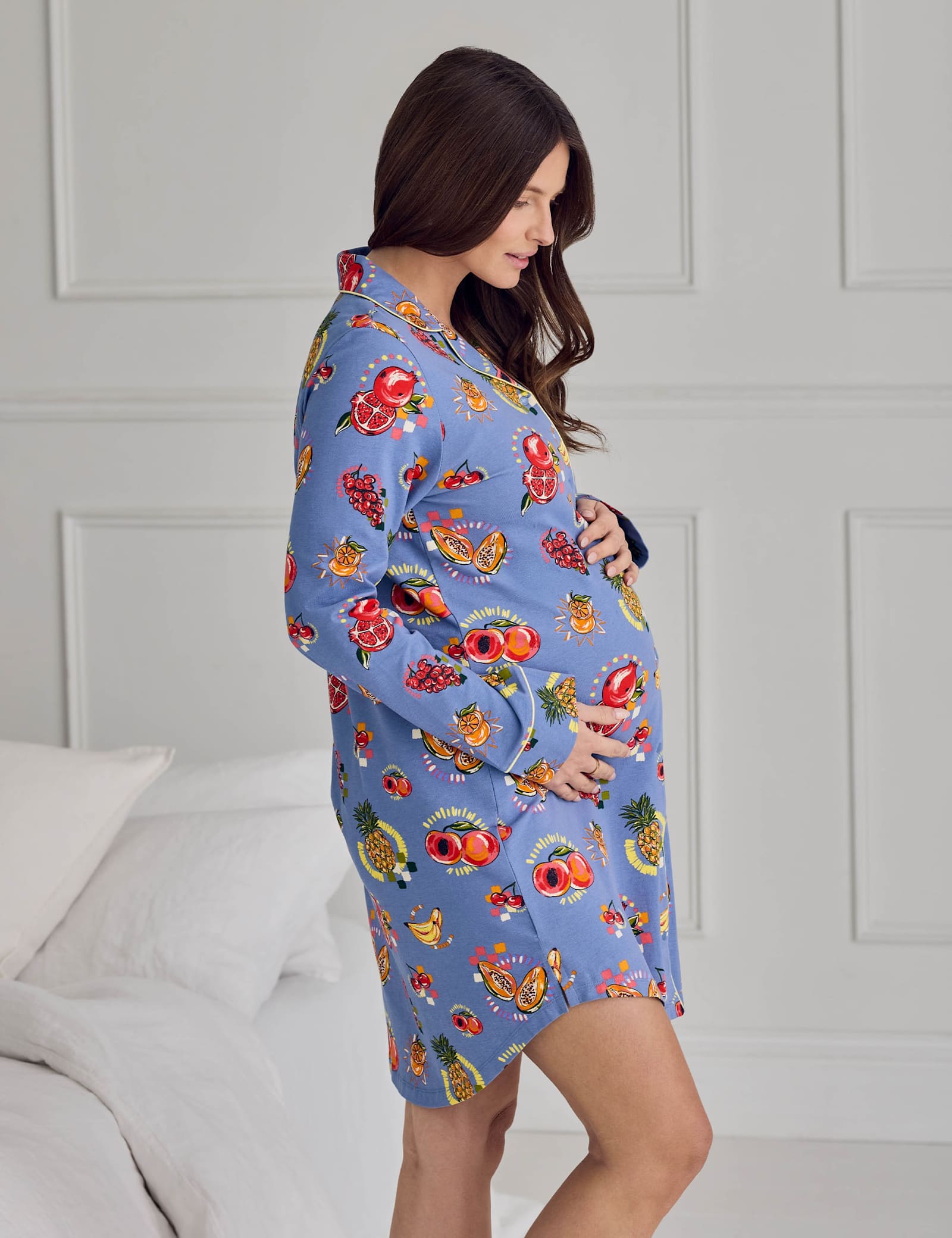 Maternity Jersey Fruit Print Nightshirt - image 4