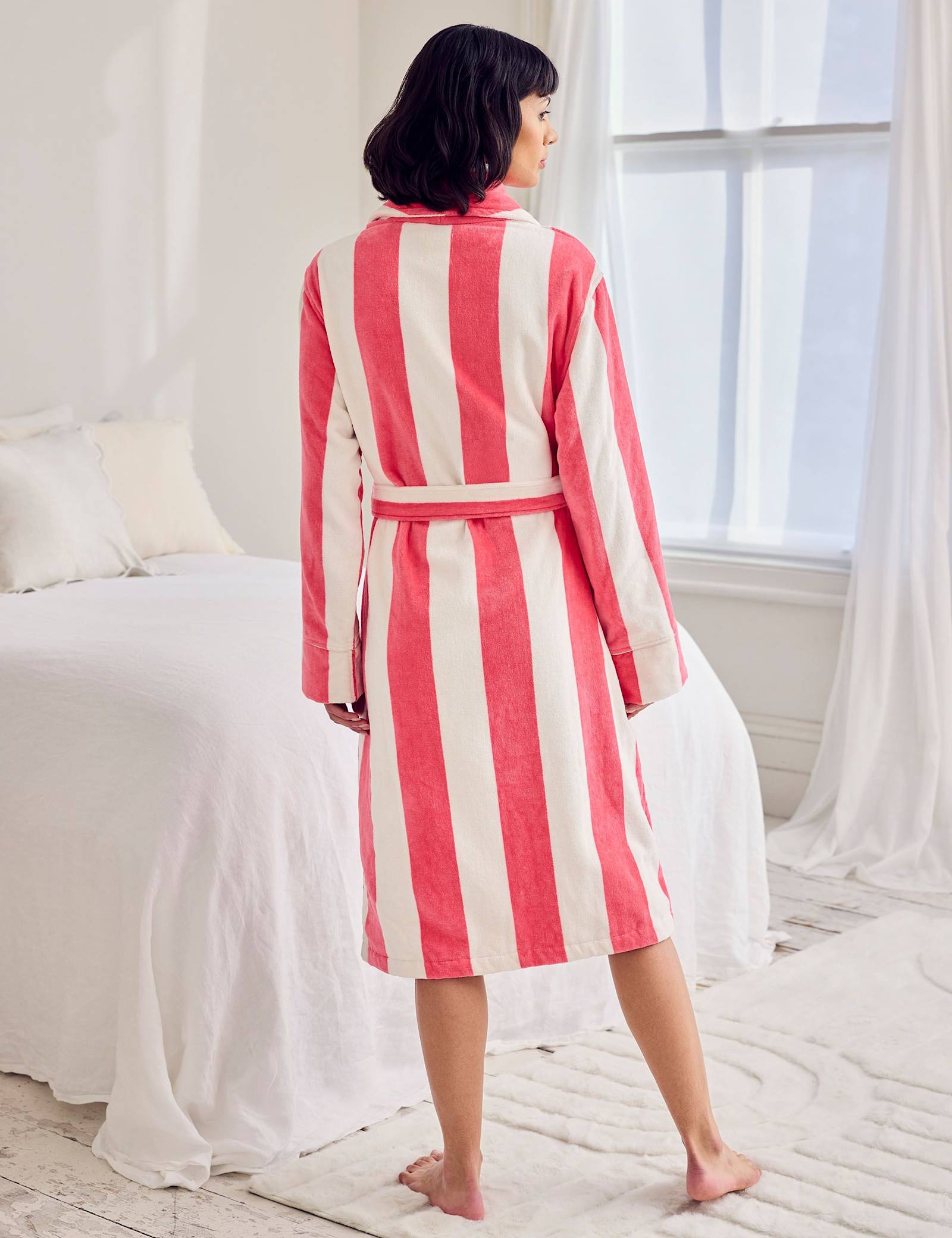 Pure Cotton Striped Towelling Dressing Gown - image 3