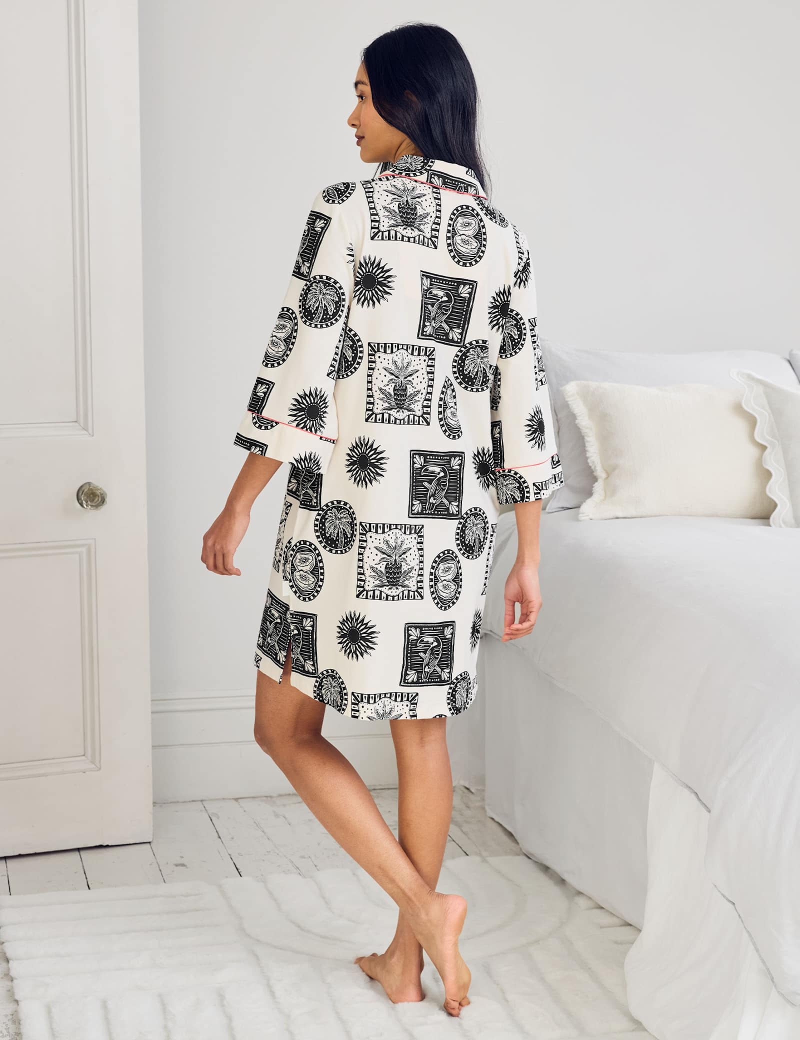 Cotton Rich Stamp & Tile Print Nightshirt - image 3