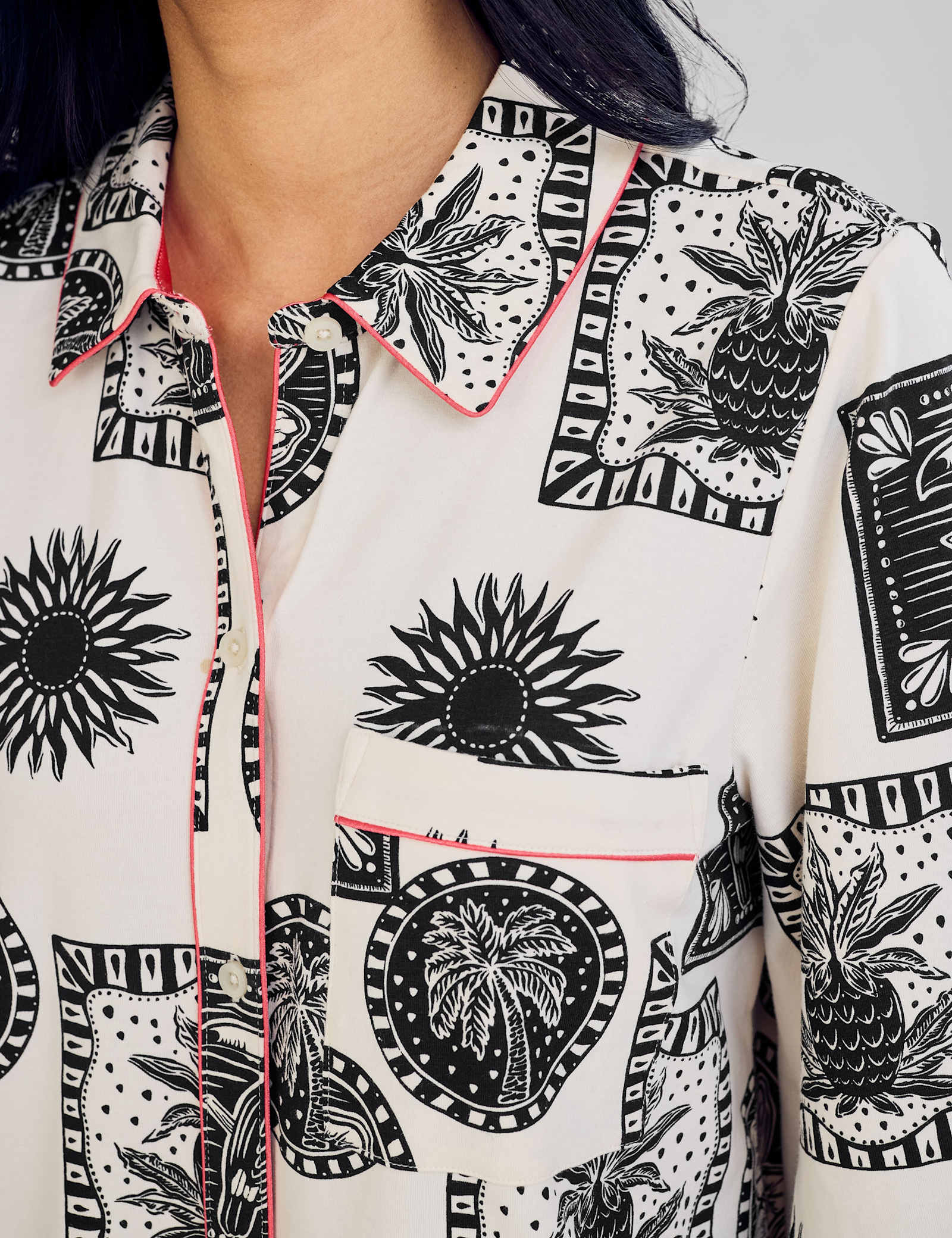 Cotton Rich Stamp & Tile Print Nightshirt - image 2