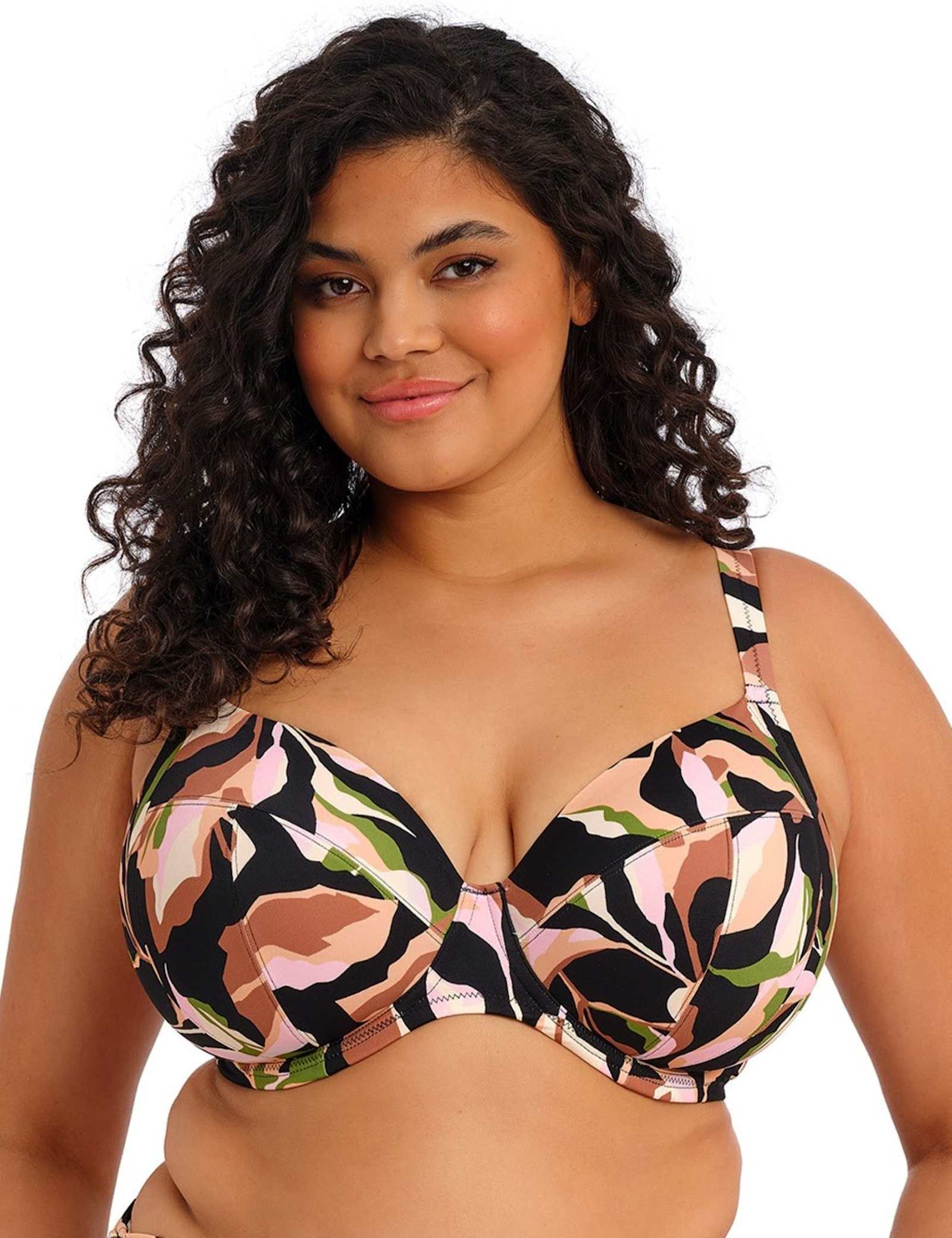 Printed Wired Plunge Bikini Top (E-JJ) - image 4