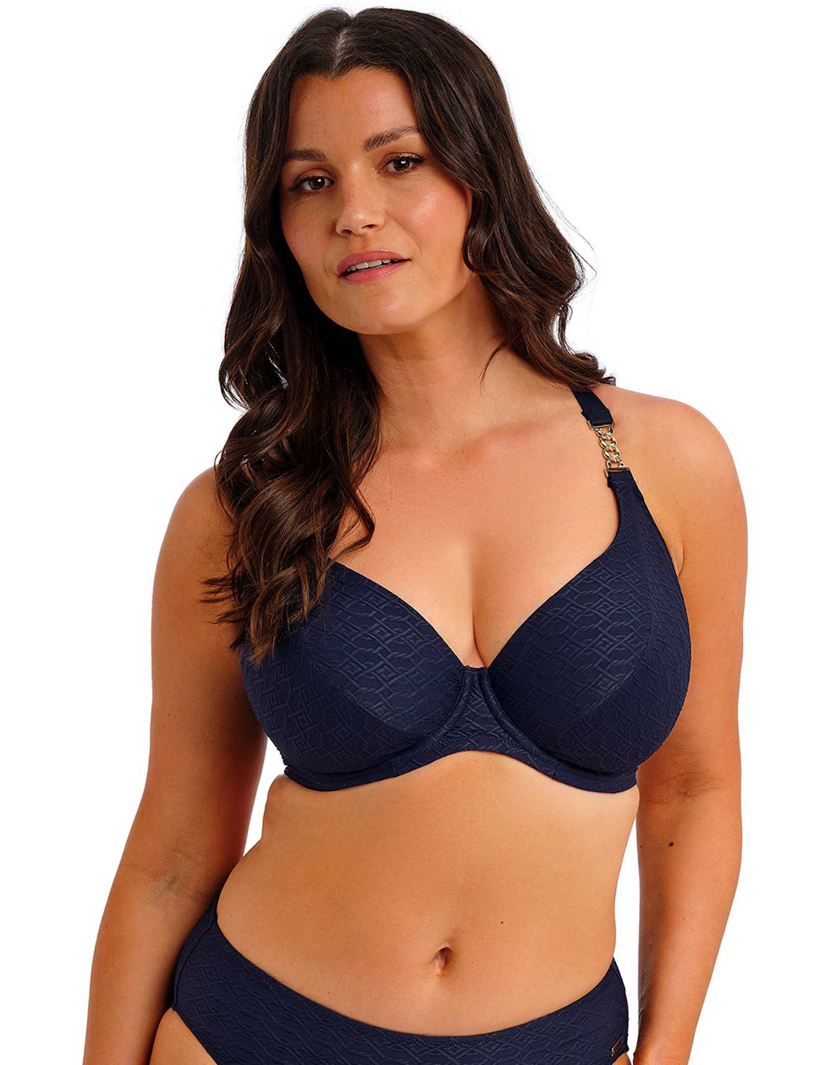 Azores Textured Wired Plunge Bikini Top (D-H) - image 4