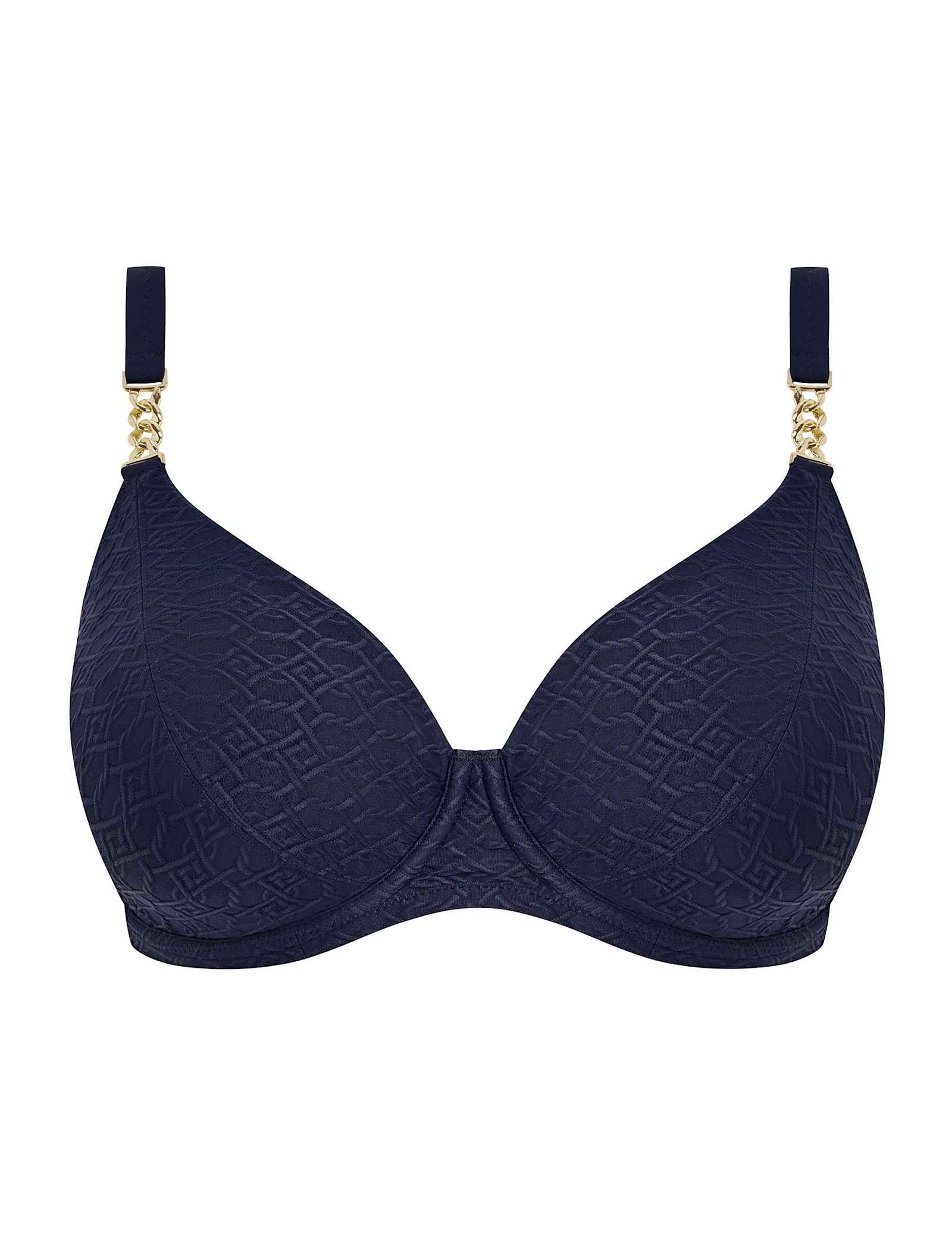 Azores Textured Wired Plunge Bikini Top (D-H) - image 1