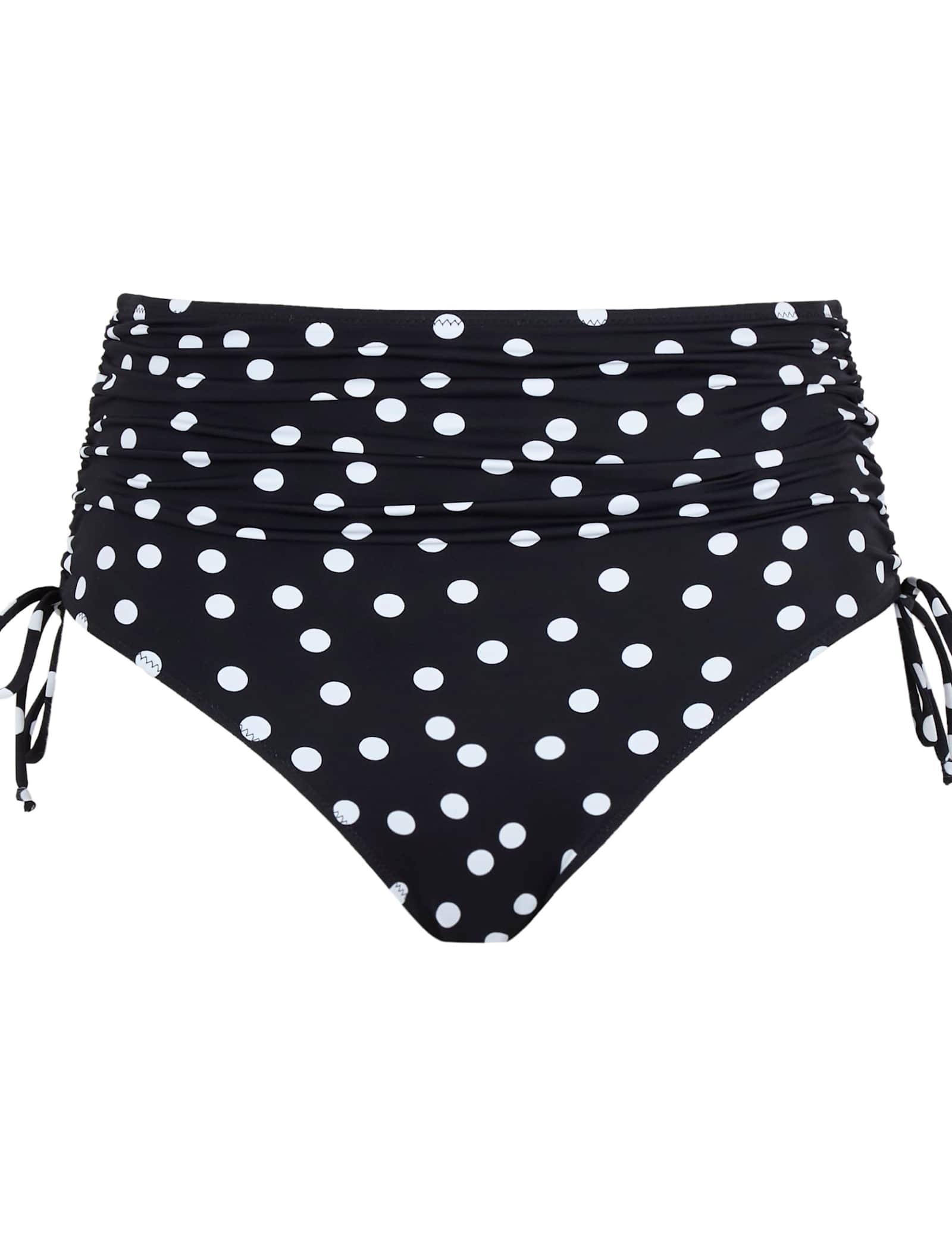 Polka Dot Ruched High Waisted Bikini Bottoms - image 1