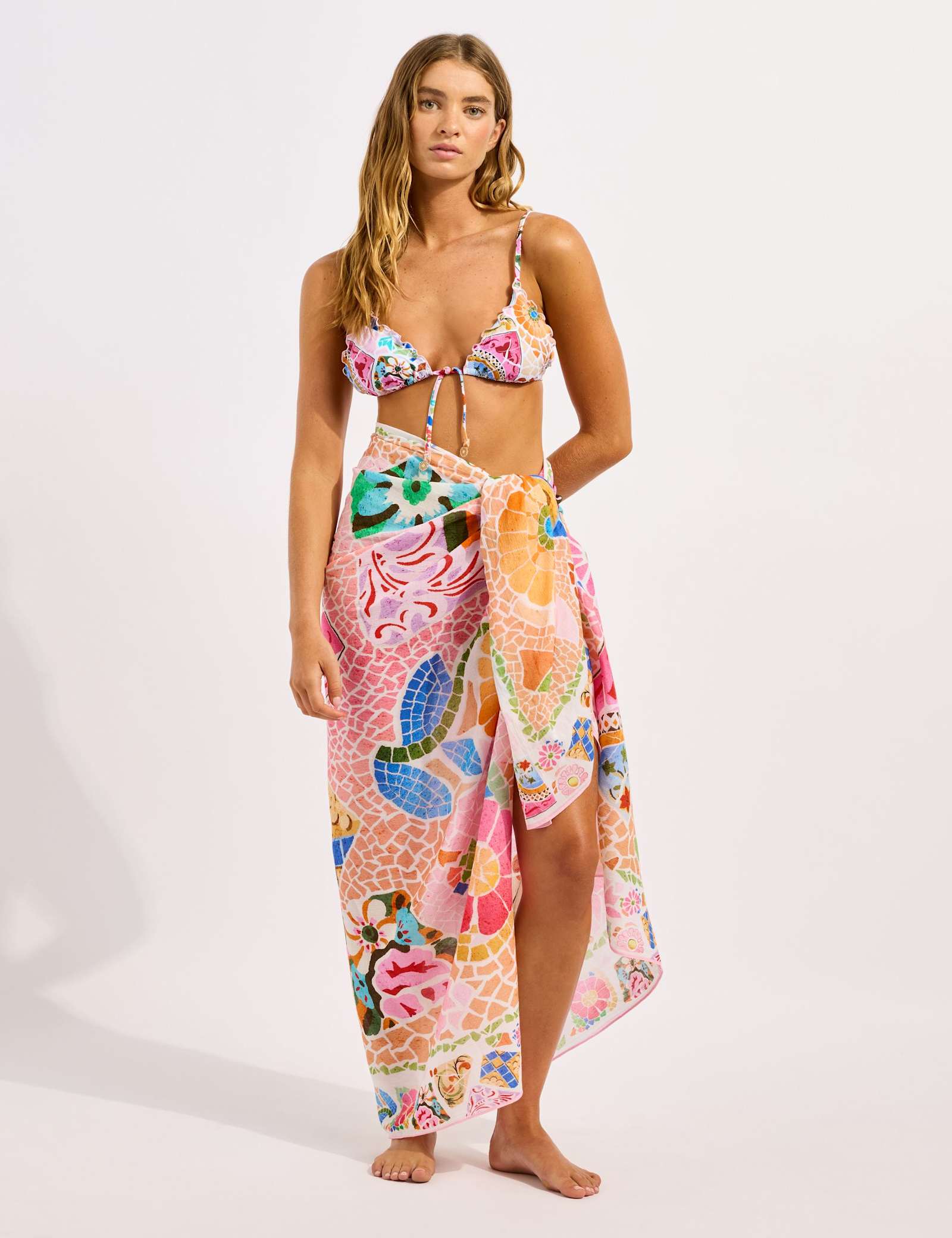 Pure Cotton Printed Beach Cover Up Sarong - image 1