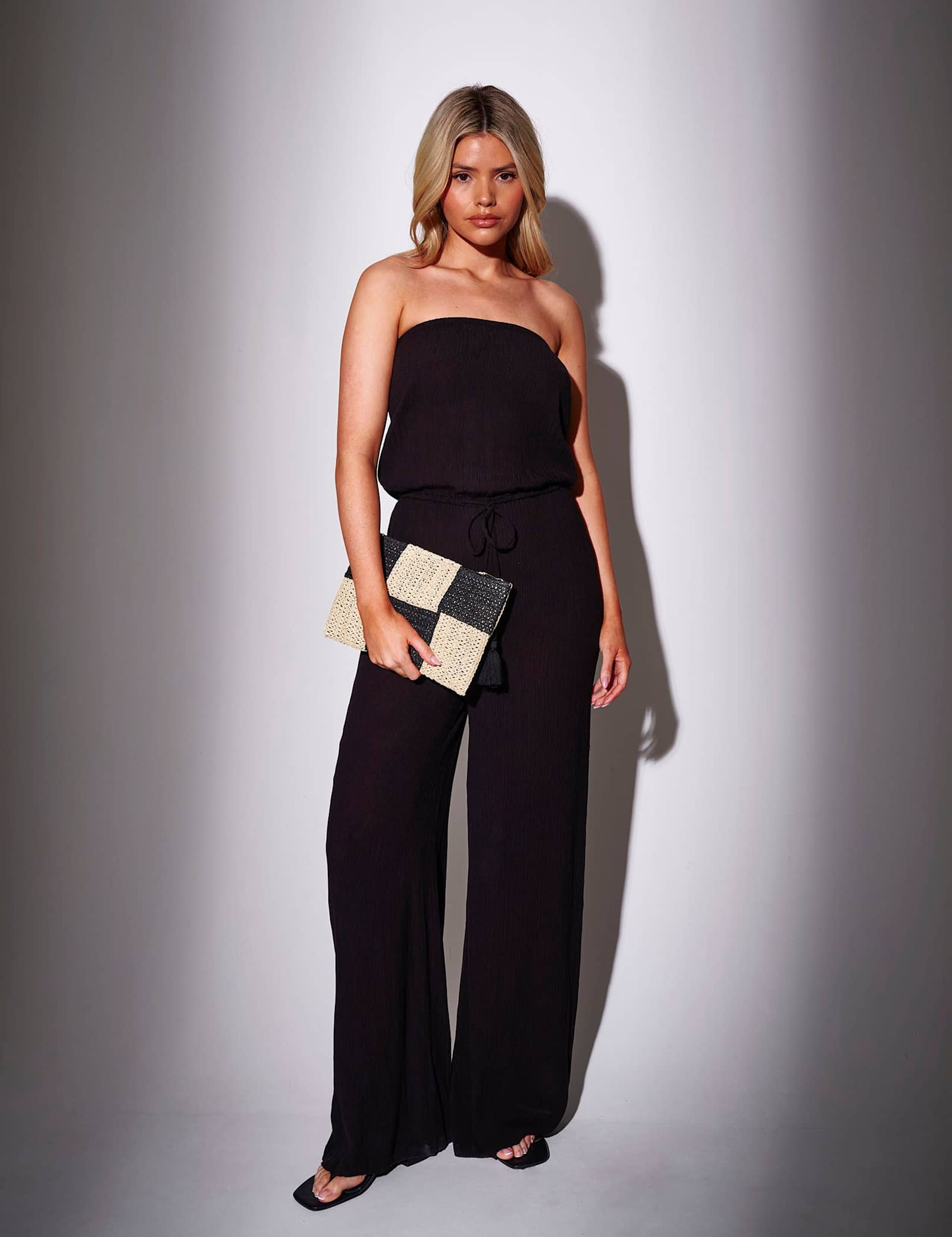Straw Woven Checked Tote Bag & Purse - image 3