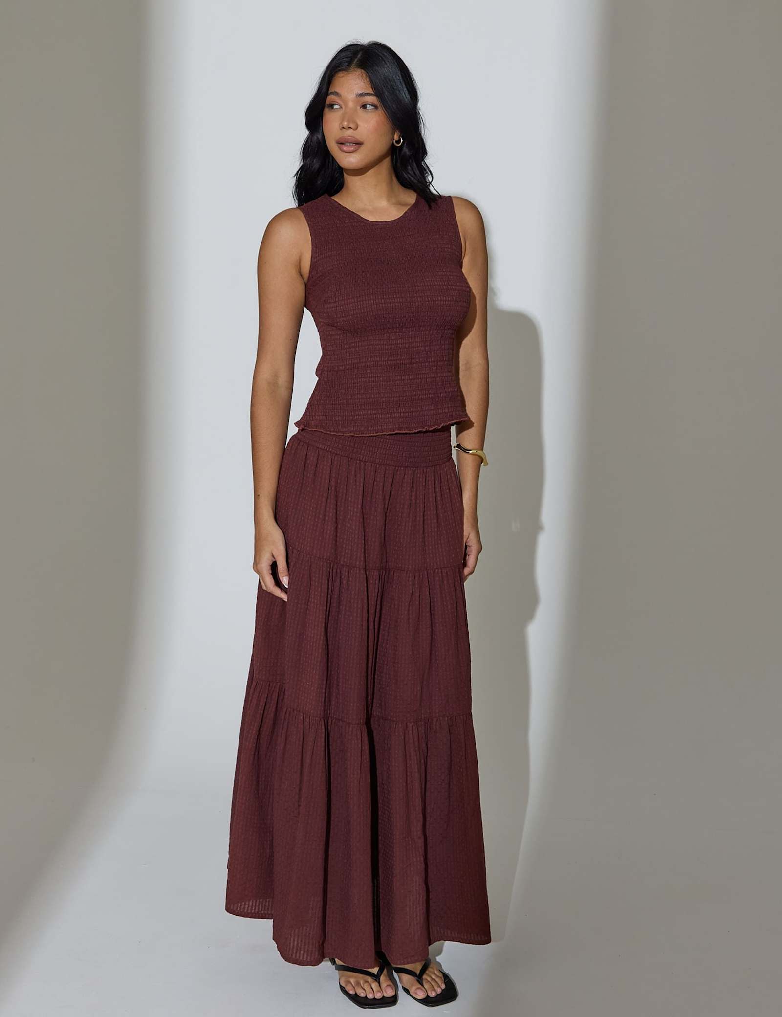 Pure Cotton Round Neck Shirred Vest Top - image 4