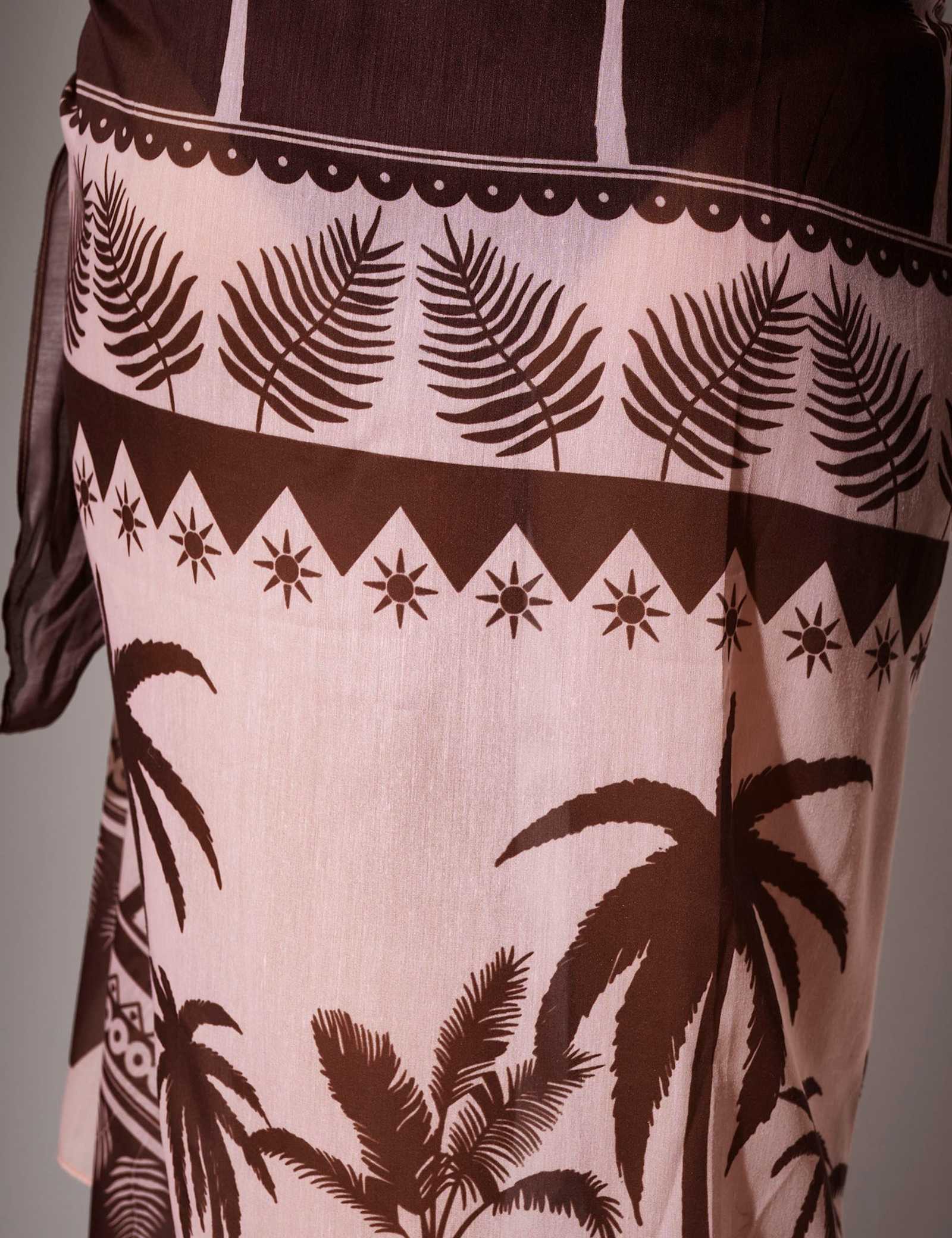Palm Tree Midi Beach Cover Up Sarong - image 3