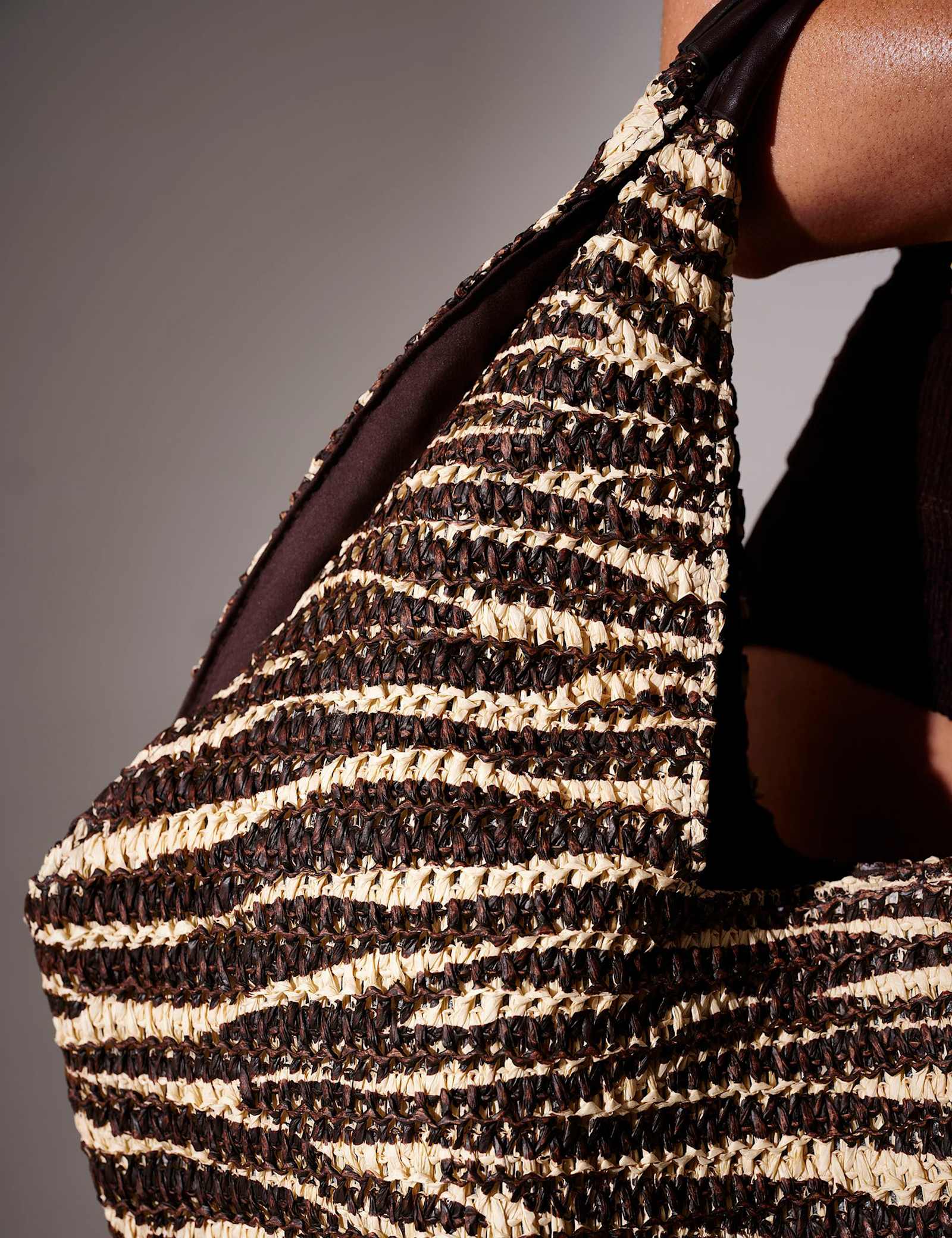 Woven Straw Zebra Print Oversized Tote Bag - image 2