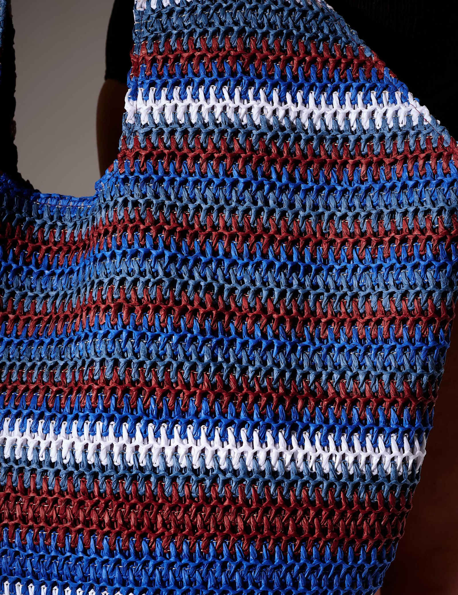 Woven Straw Striped Oversized Tote Bag - image 2