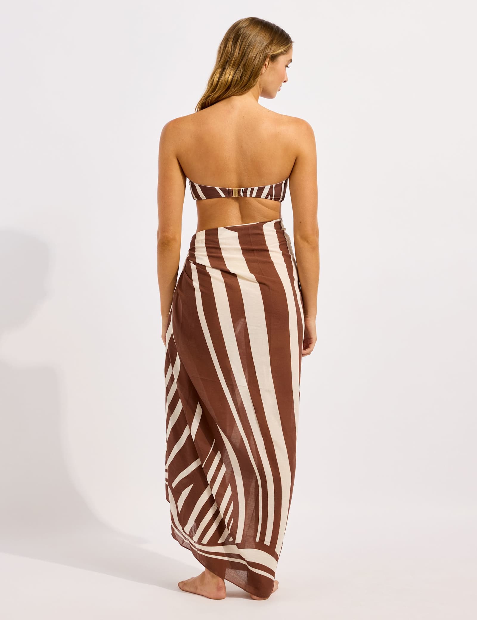 Pure Cotton Striped Beach Cover Up Sarong - image 3